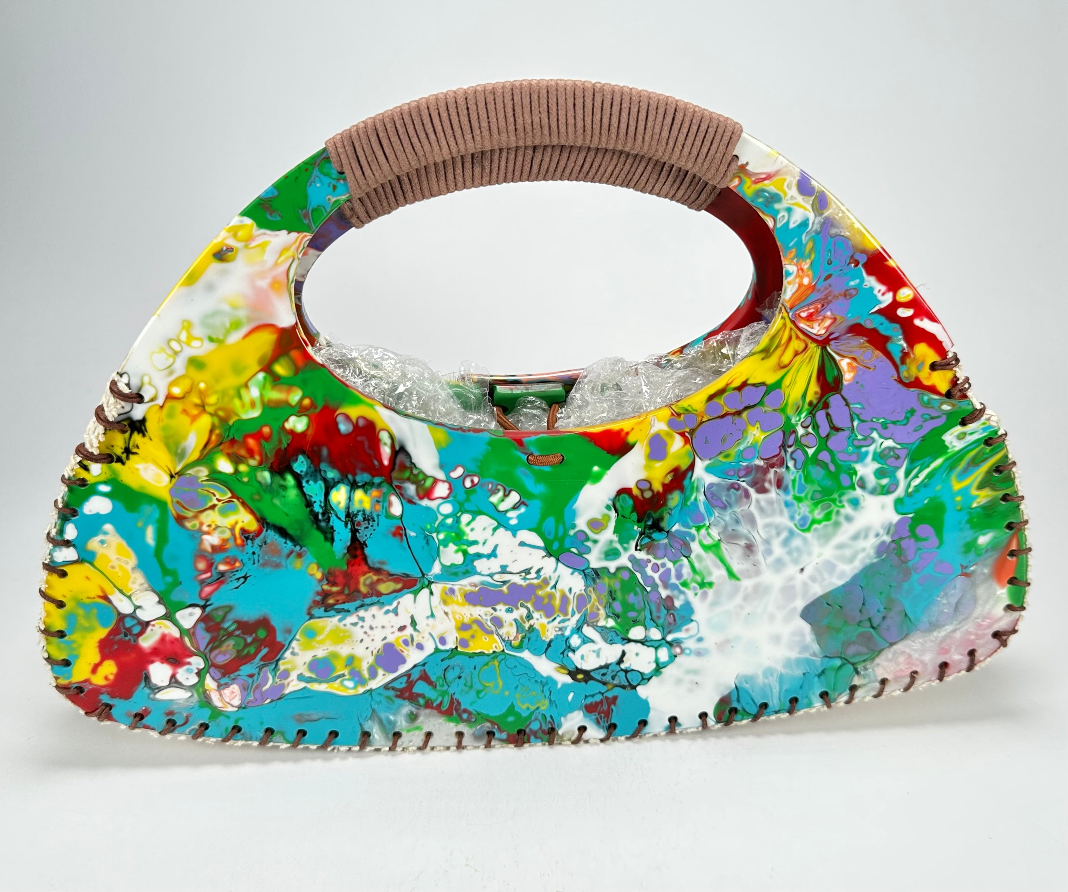 Sobral - Multi-Colour "Retro " Pollock Resin Handbag ( 005315 )