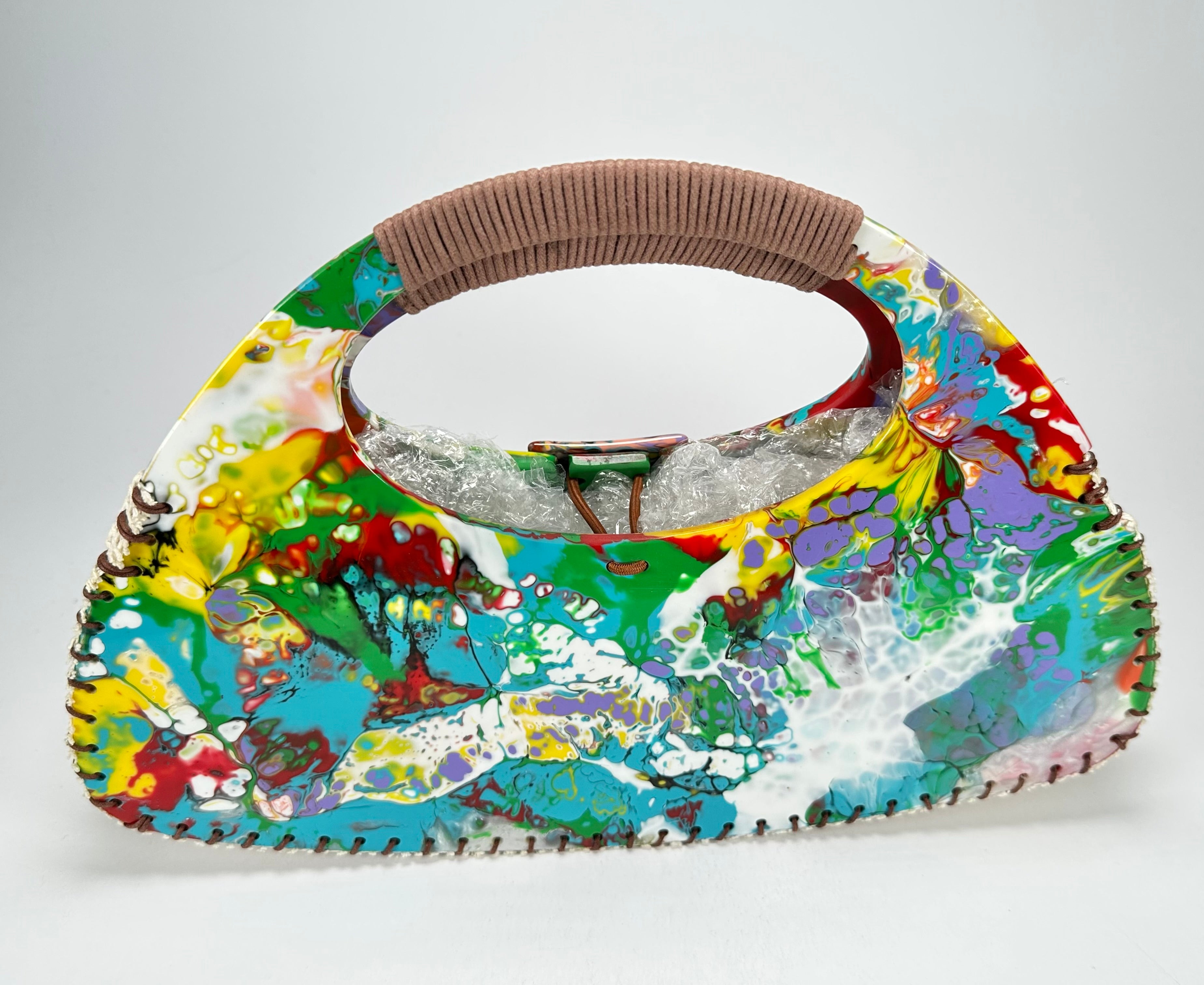 Sobral - Multi-Colour "Retro " Pollock Resin Handbag ( 005315 )