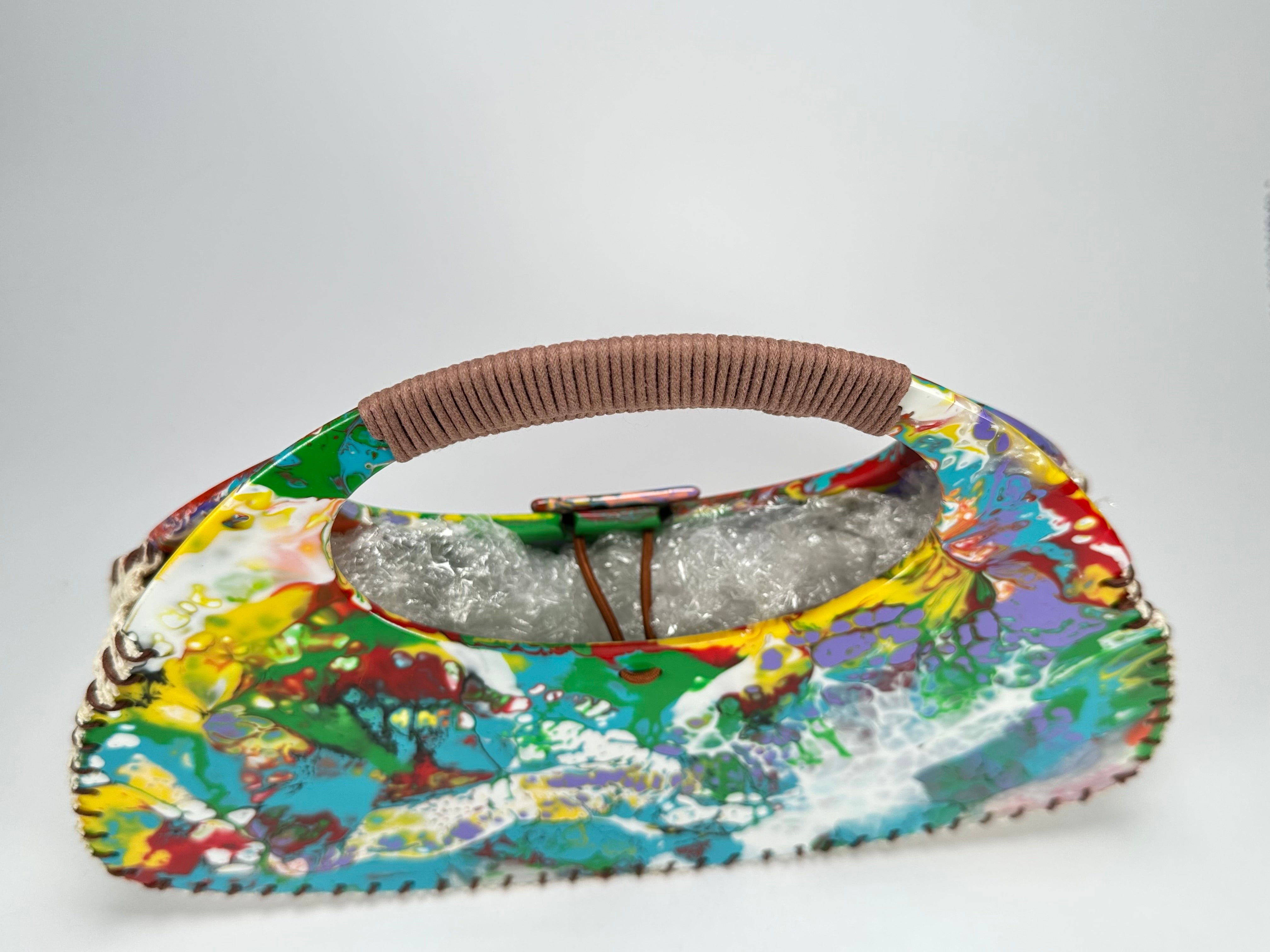Sobral - Multi-Colour "Retro " Pollock Resin Handbag ( 005315 )