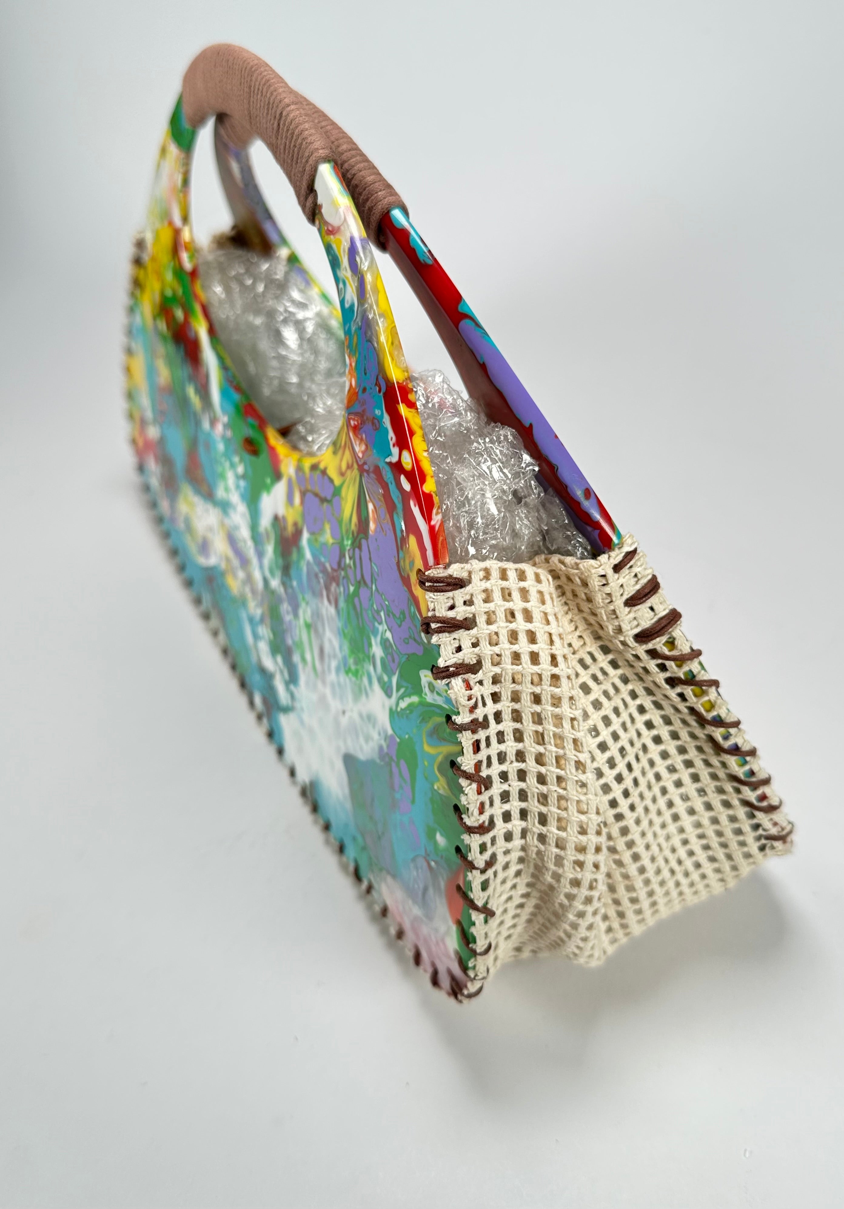 Sobral - Multi-Colour "Retro " Pollock Resin Handbag ( 005315 )