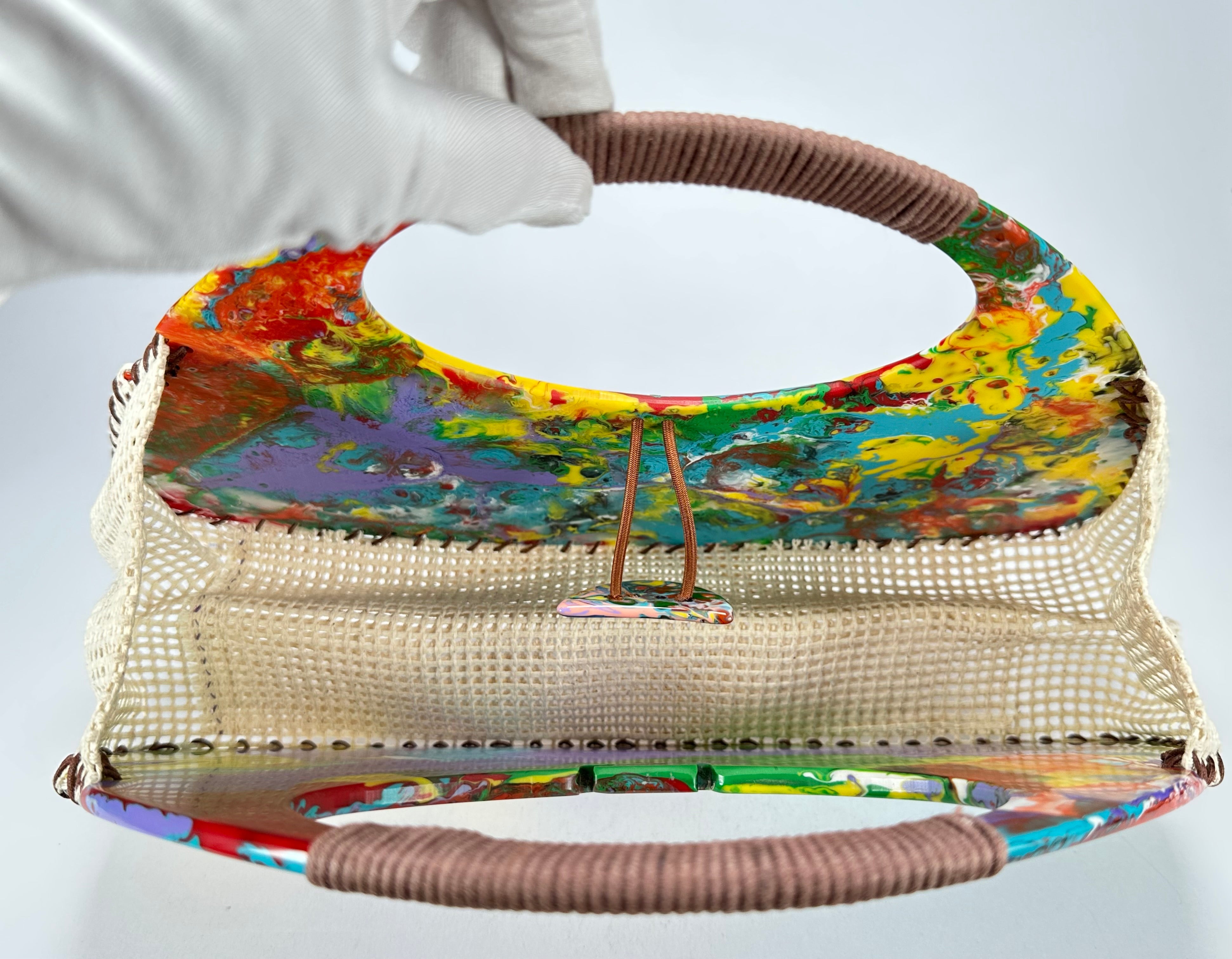 Sobral - Multi-Colour "Retro " Pollock Resin Handbag ( 005315 )