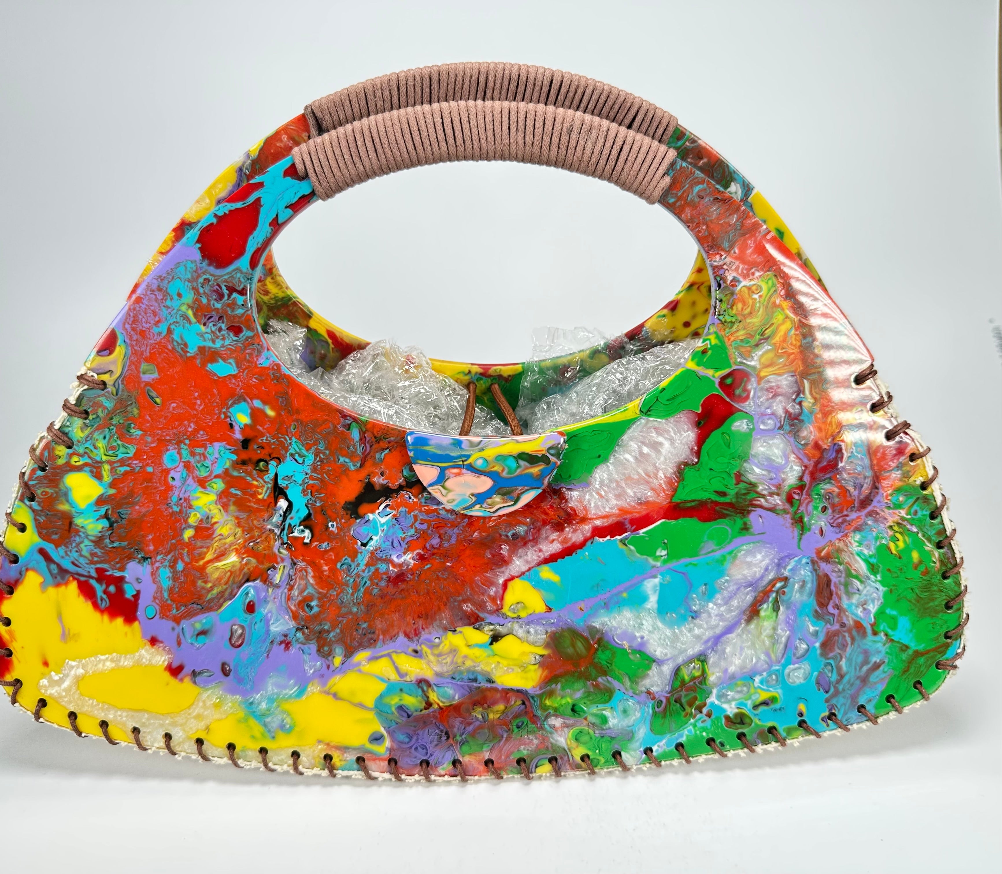 Sobral - Multi-Colour "Retro " Pollock Resin Handbag ( 005315 )