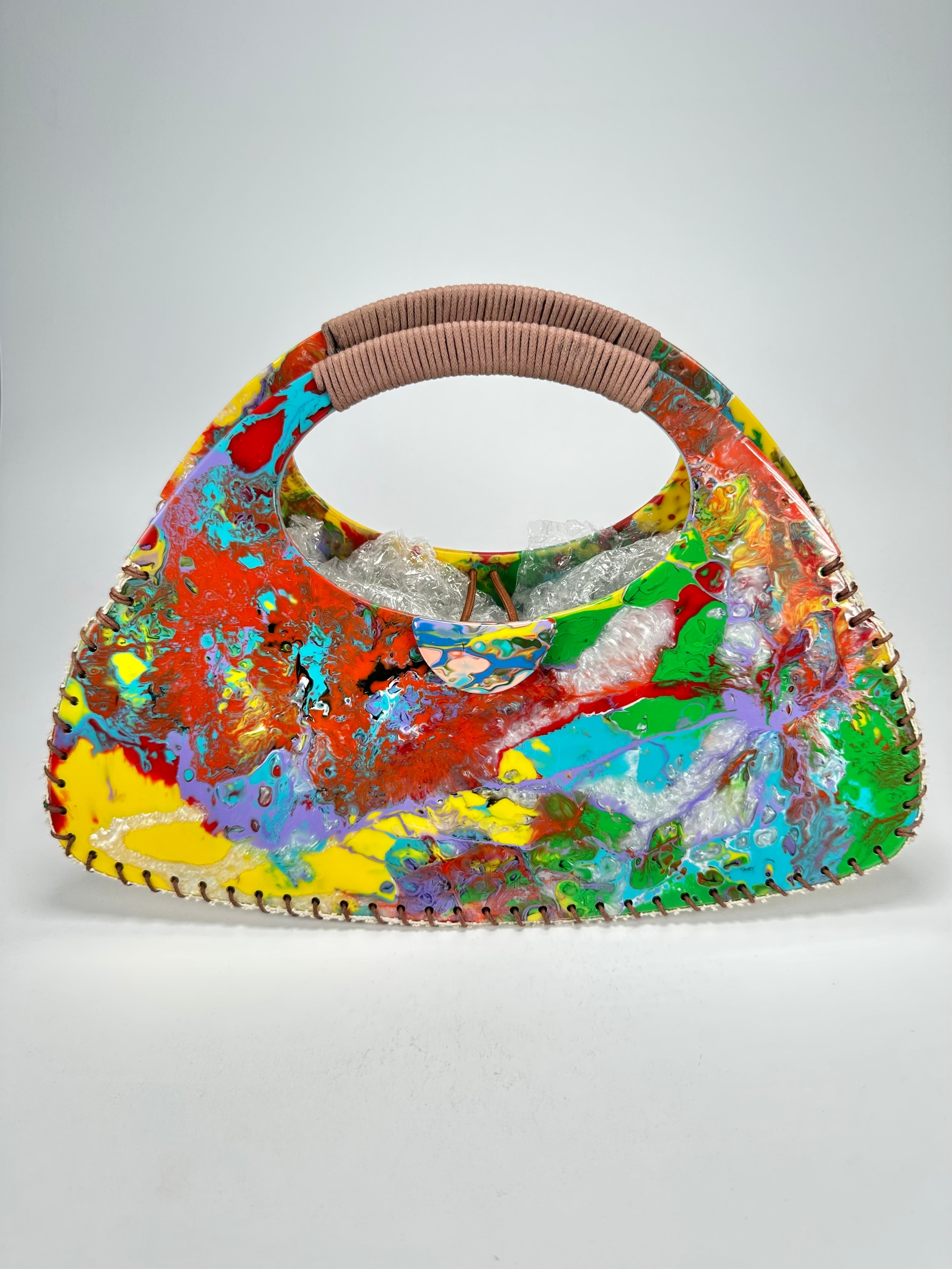 Sobral - Multi-Colour "Retro " Pollock Resin Handbag ( 005315 )