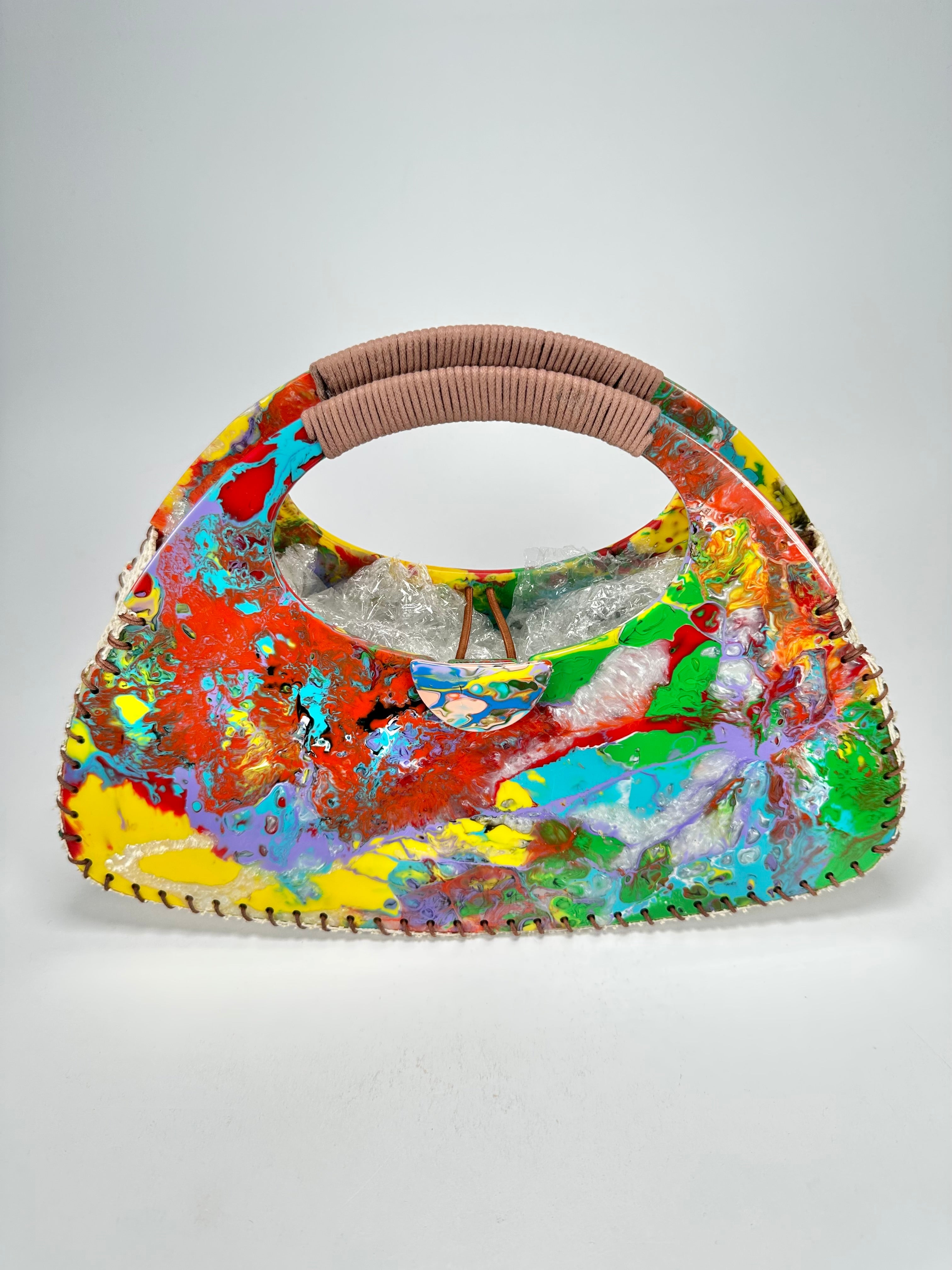 Sobral - Multi-Colour "Retro " Pollock Resin Handbag ( 005315 )