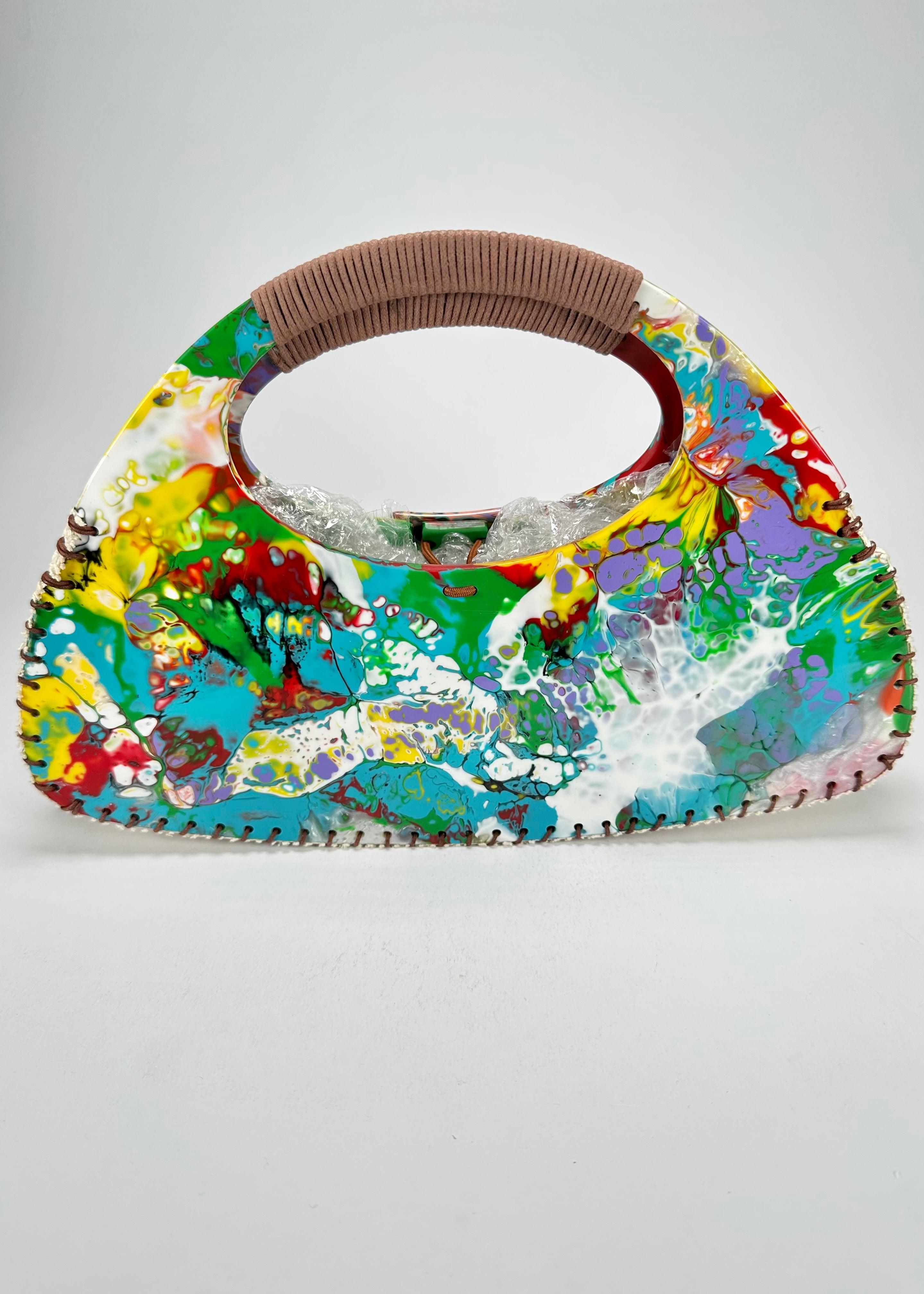 Sobral - Multi-Colour "Retro " Pollock Resin Handbag ( 005315 )