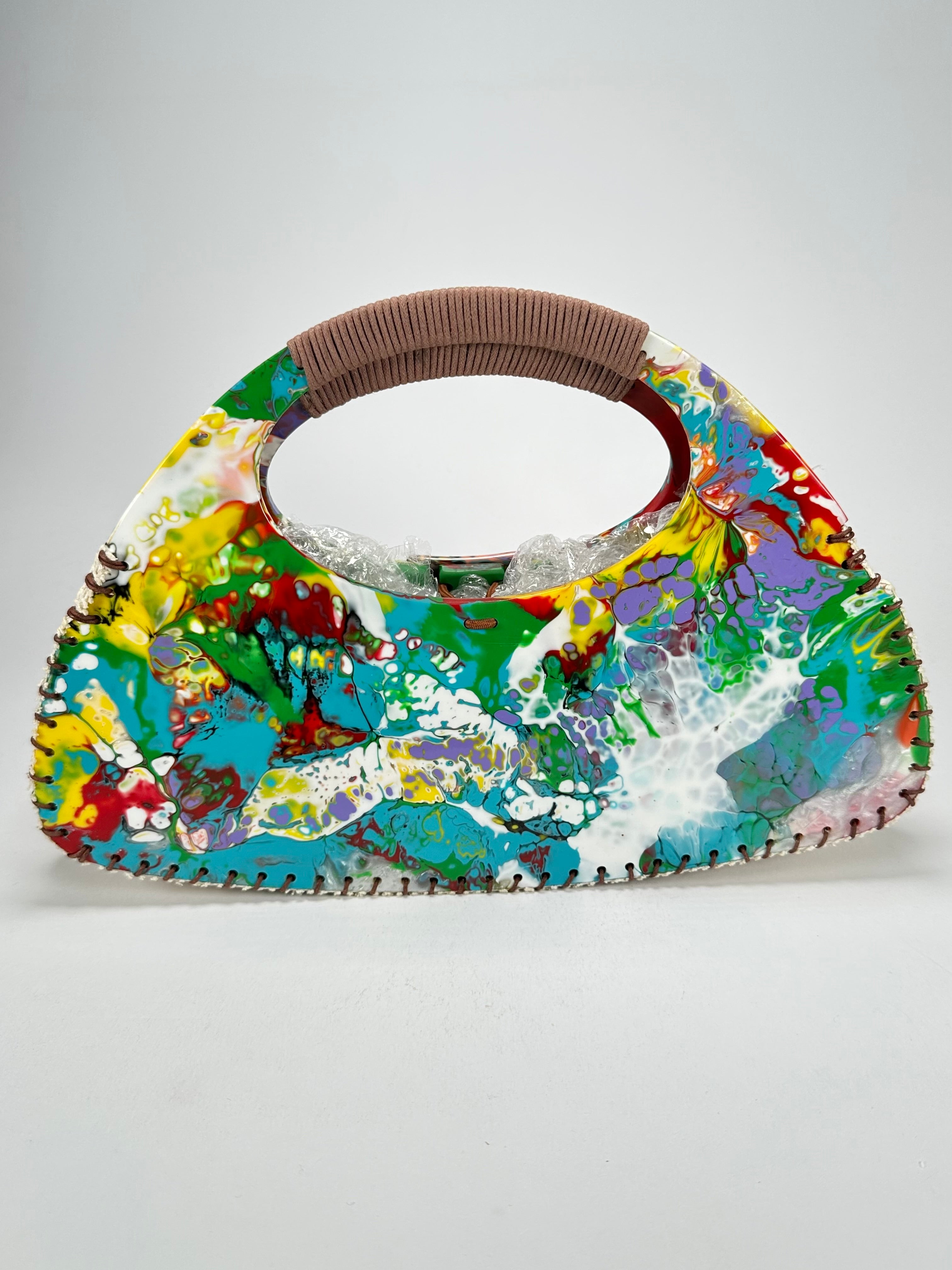 Sobral - Multi-Colour "Retro " Pollock Resin Handbag ( 005315 )