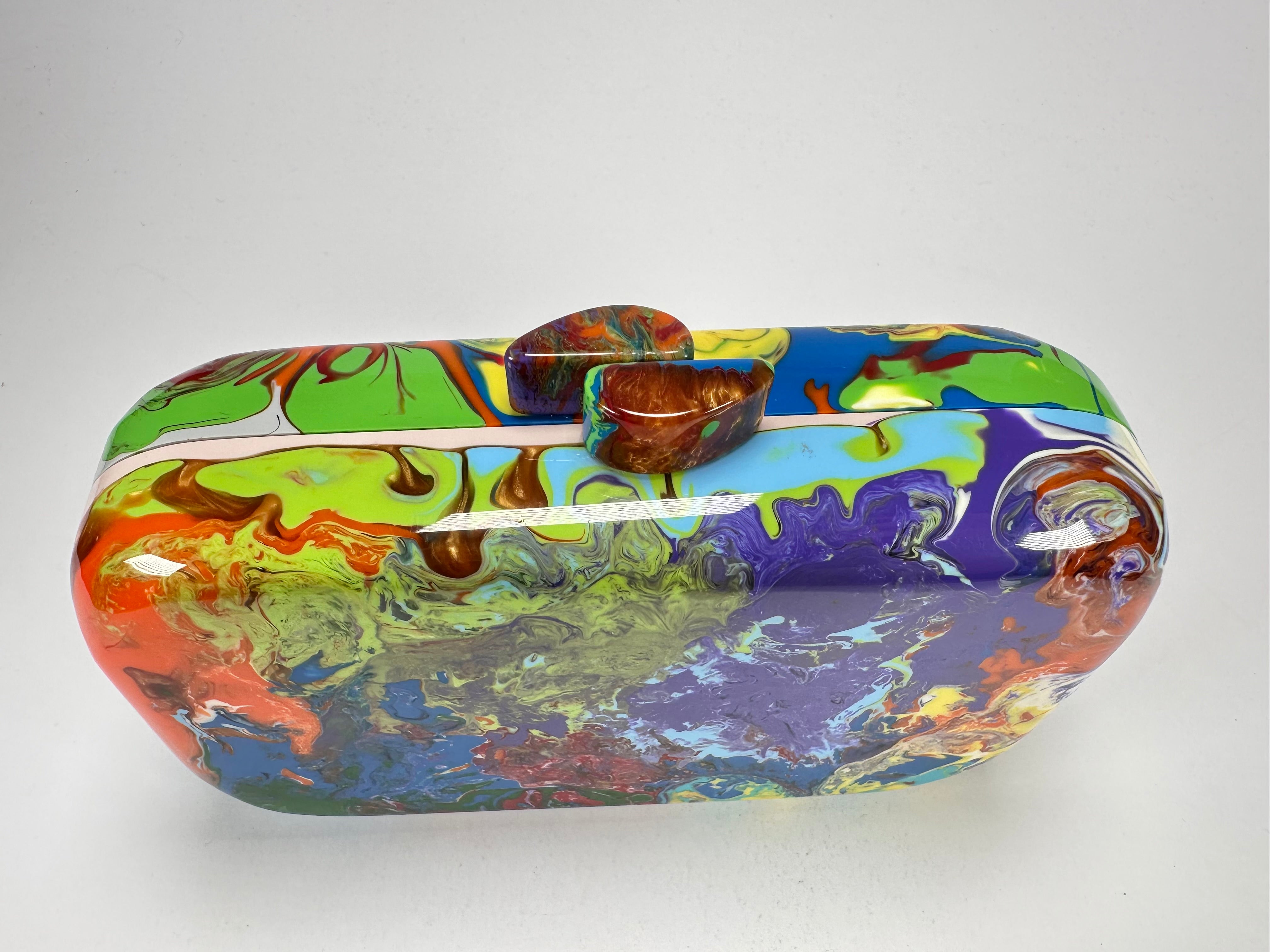 Sobral - Multi-Colour "Linda Purse" Pollock Resin Clutch Bag ( 005290 )