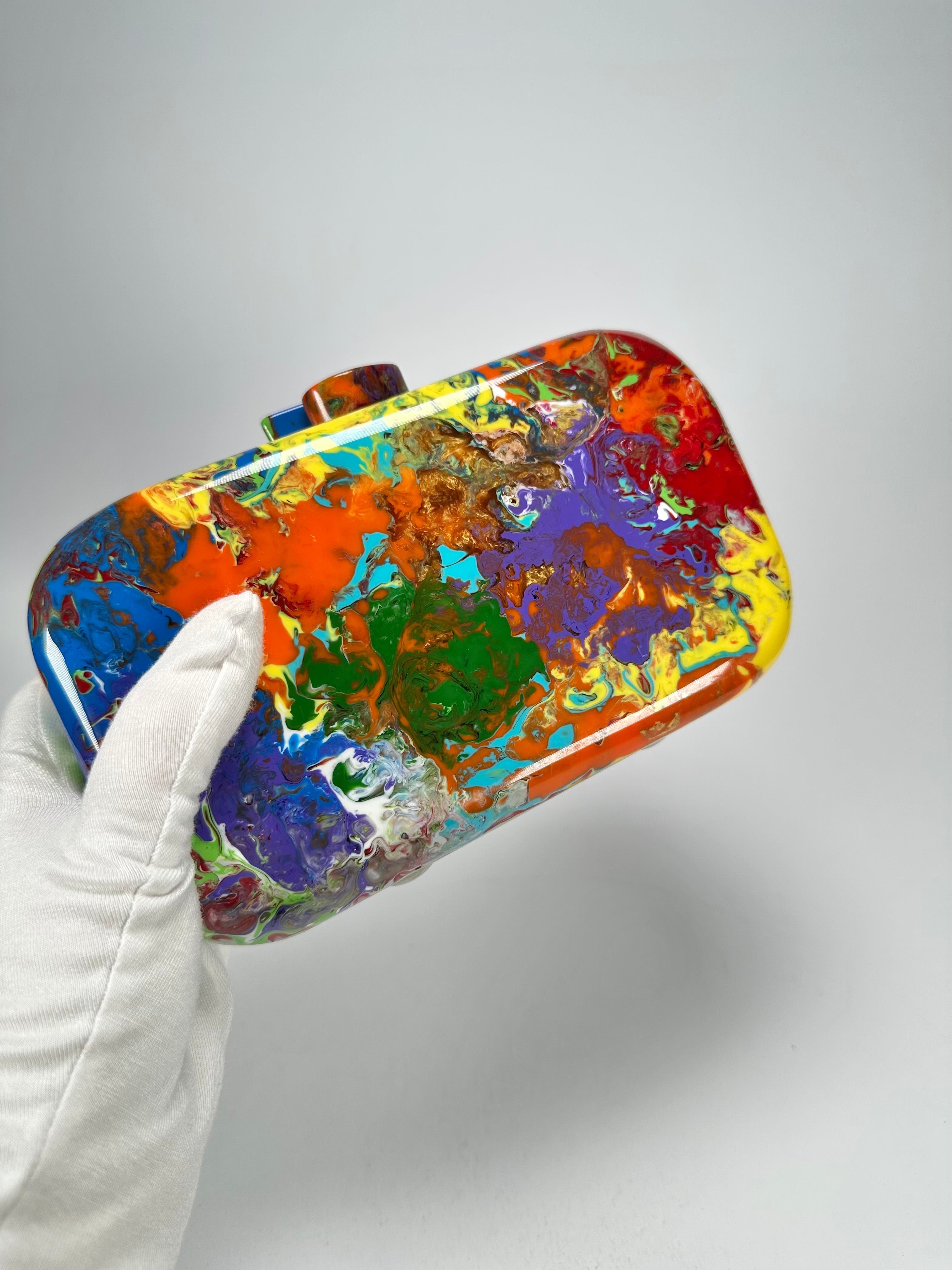 Sobral - Multi-Colour "Linda Purse" Pollock Resin Clutch Bag ( 005290 )