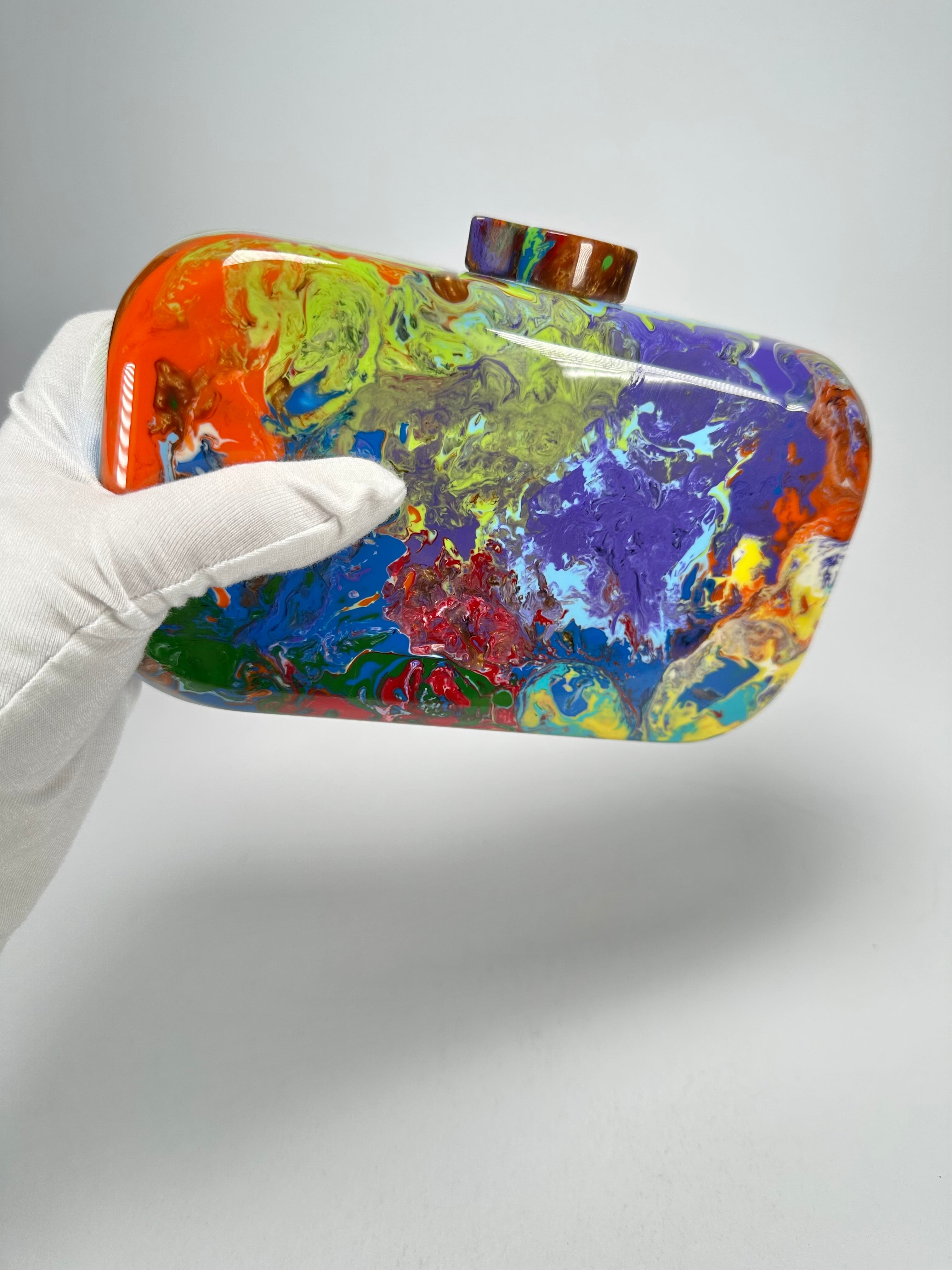 Sobral - Multi-Colour "Linda Purse" Pollock Resin Clutch Bag ( 005290 )