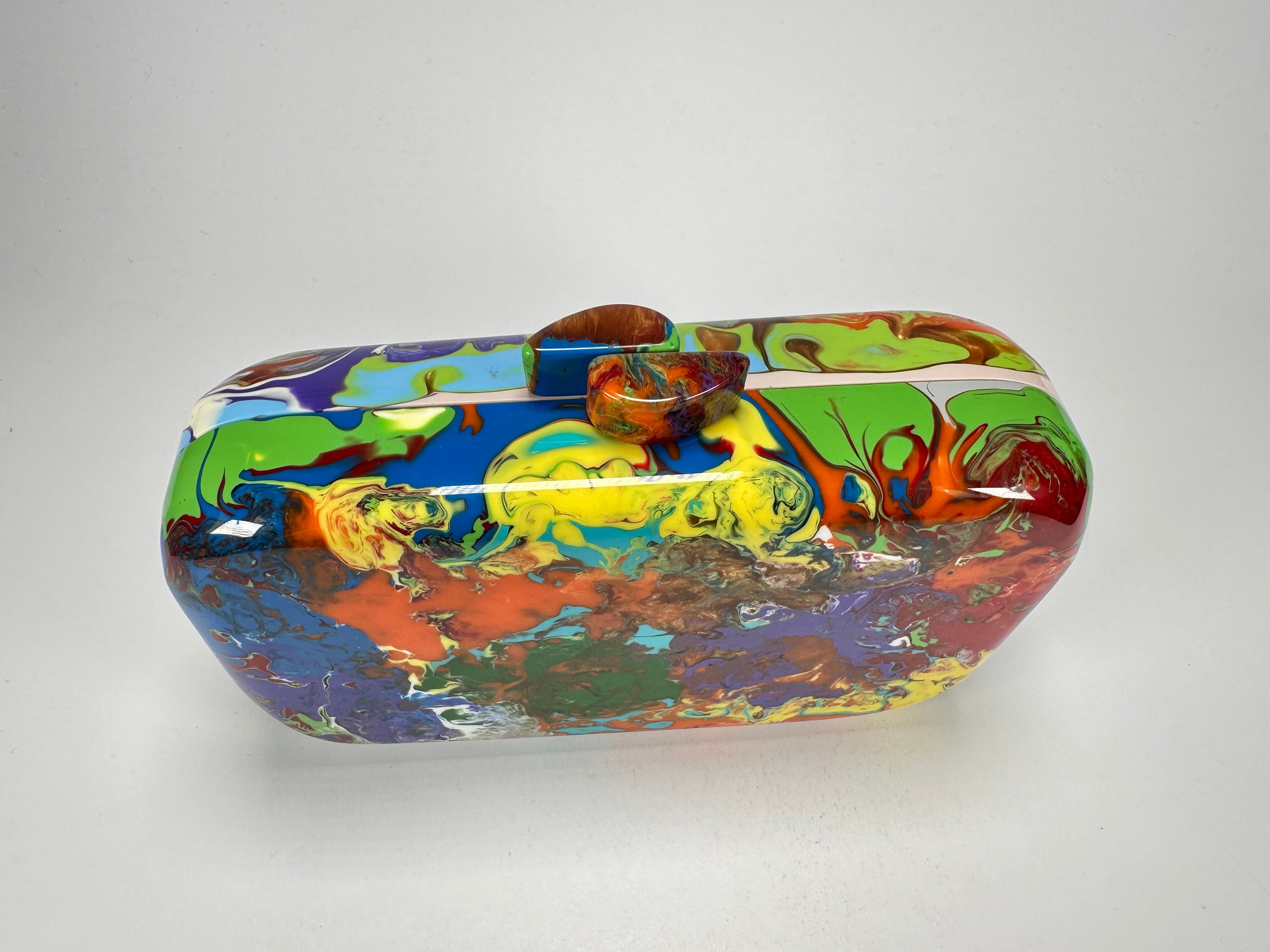 Sobral - Multi-Colour "Linda Purse" Pollock Resin Clutch Bag ( 005290 )