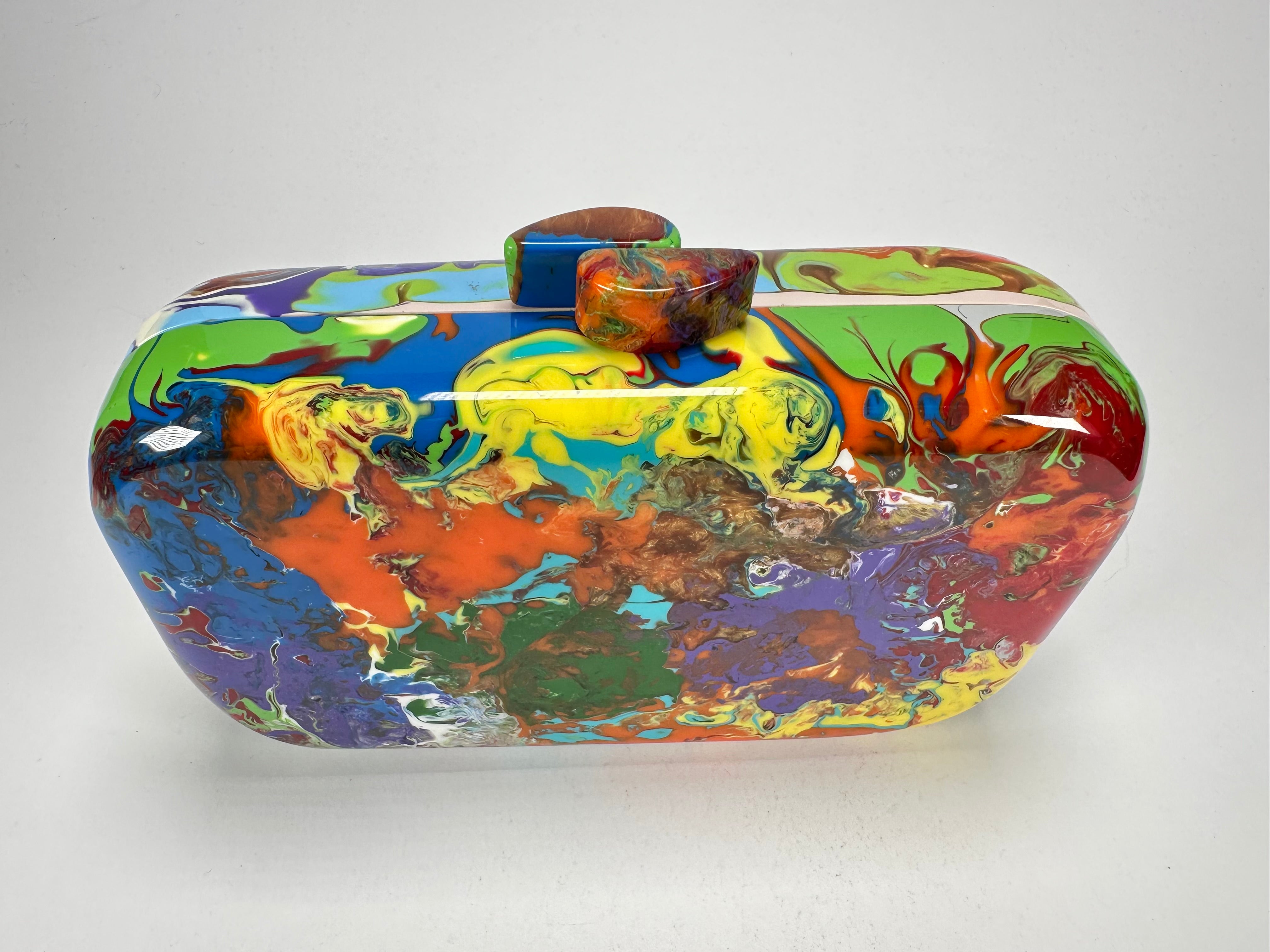 Sobral - Multi-Colour "Linda Purse" Pollock Resin Clutch Bag ( 005290 )