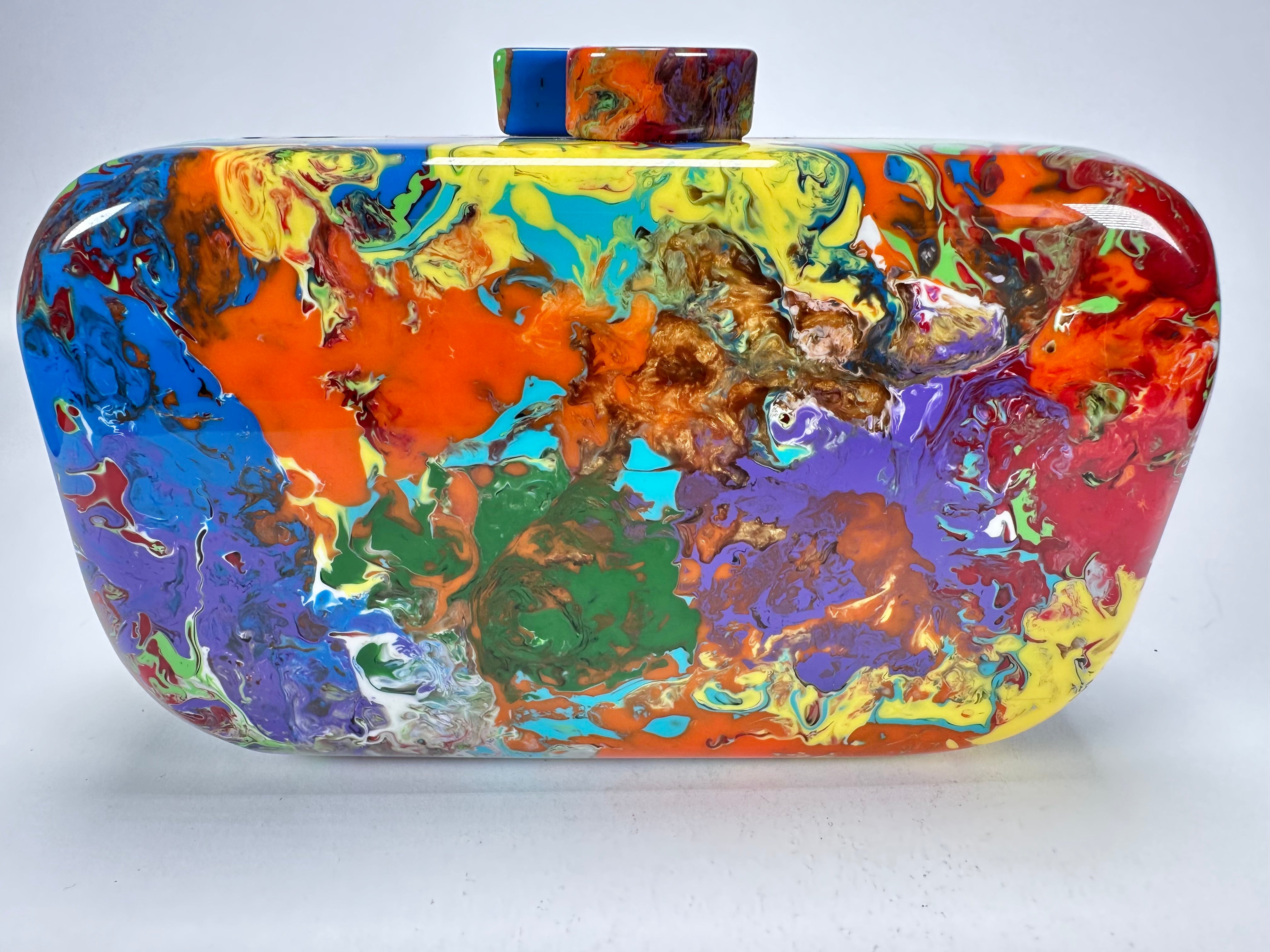 Sobral - Multi-Colour "Linda Purse" Pollock Resin Clutch Bag ( 005290 )