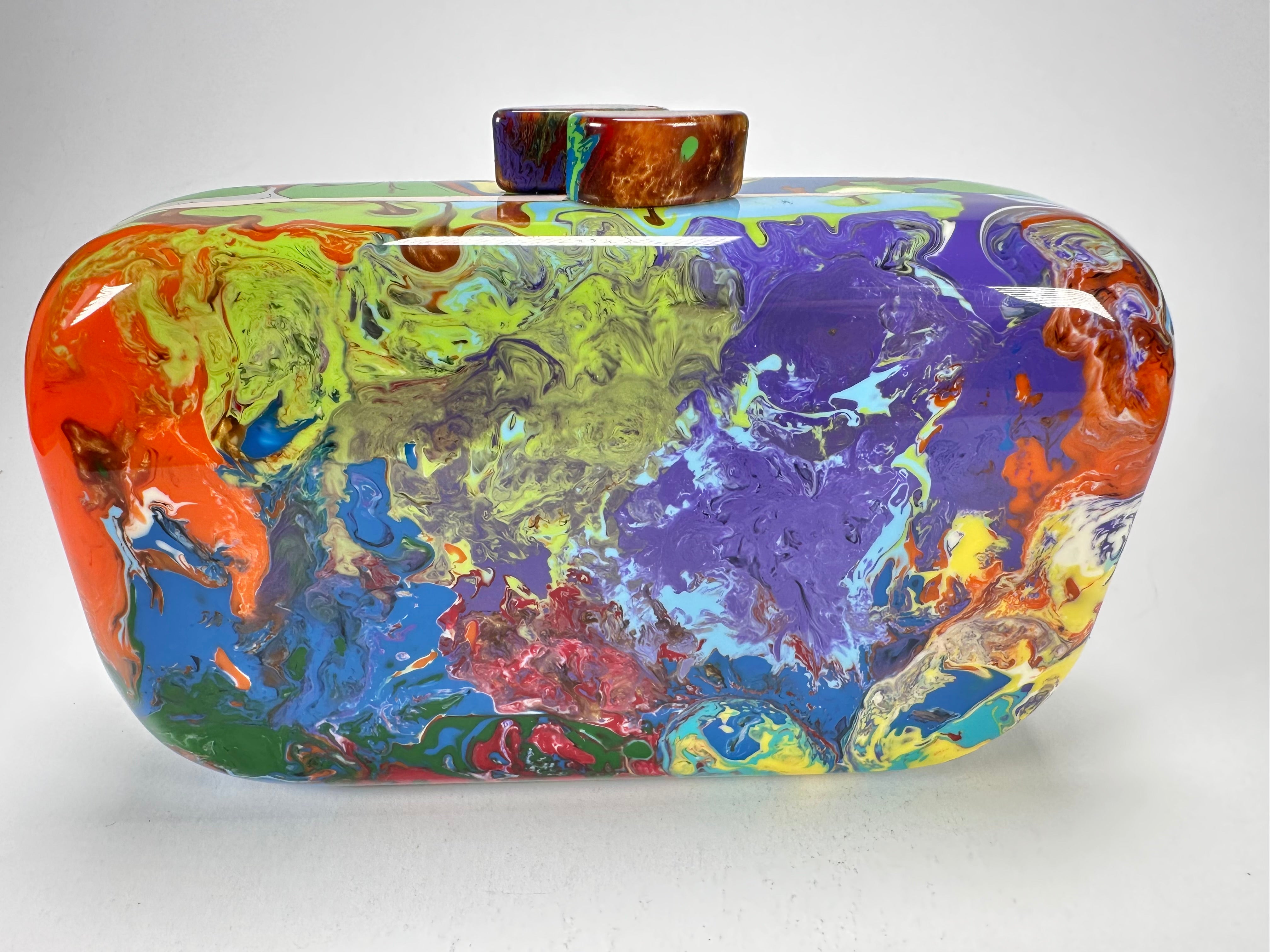 Sobral - Multi-Colour "Linda Purse" Pollock Resin Clutch Bag ( 005290 )