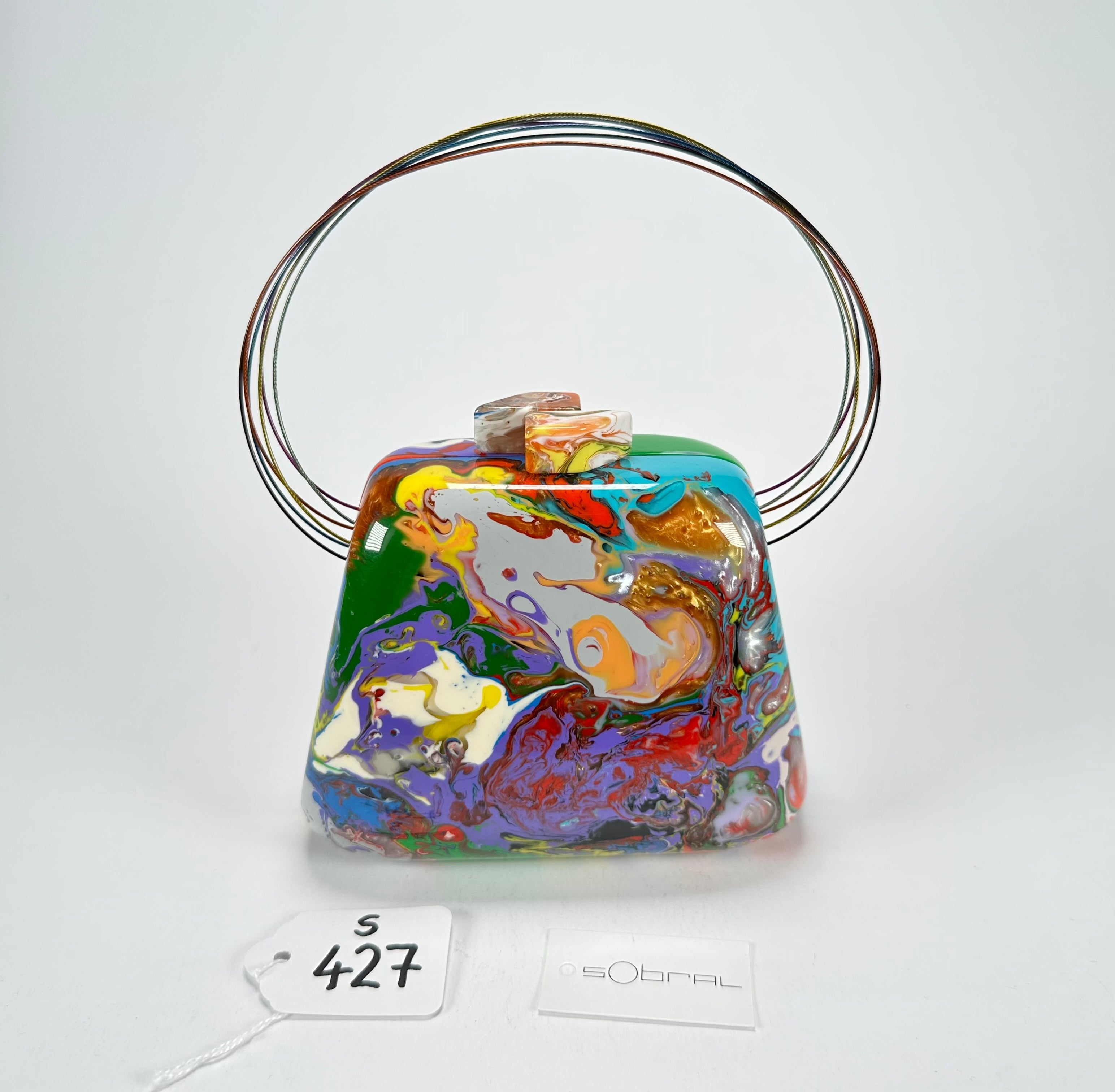 Sobral - Multi-Colour "Miranda " Pollock Resin Clutch Bag / Handbag ( 002390 )