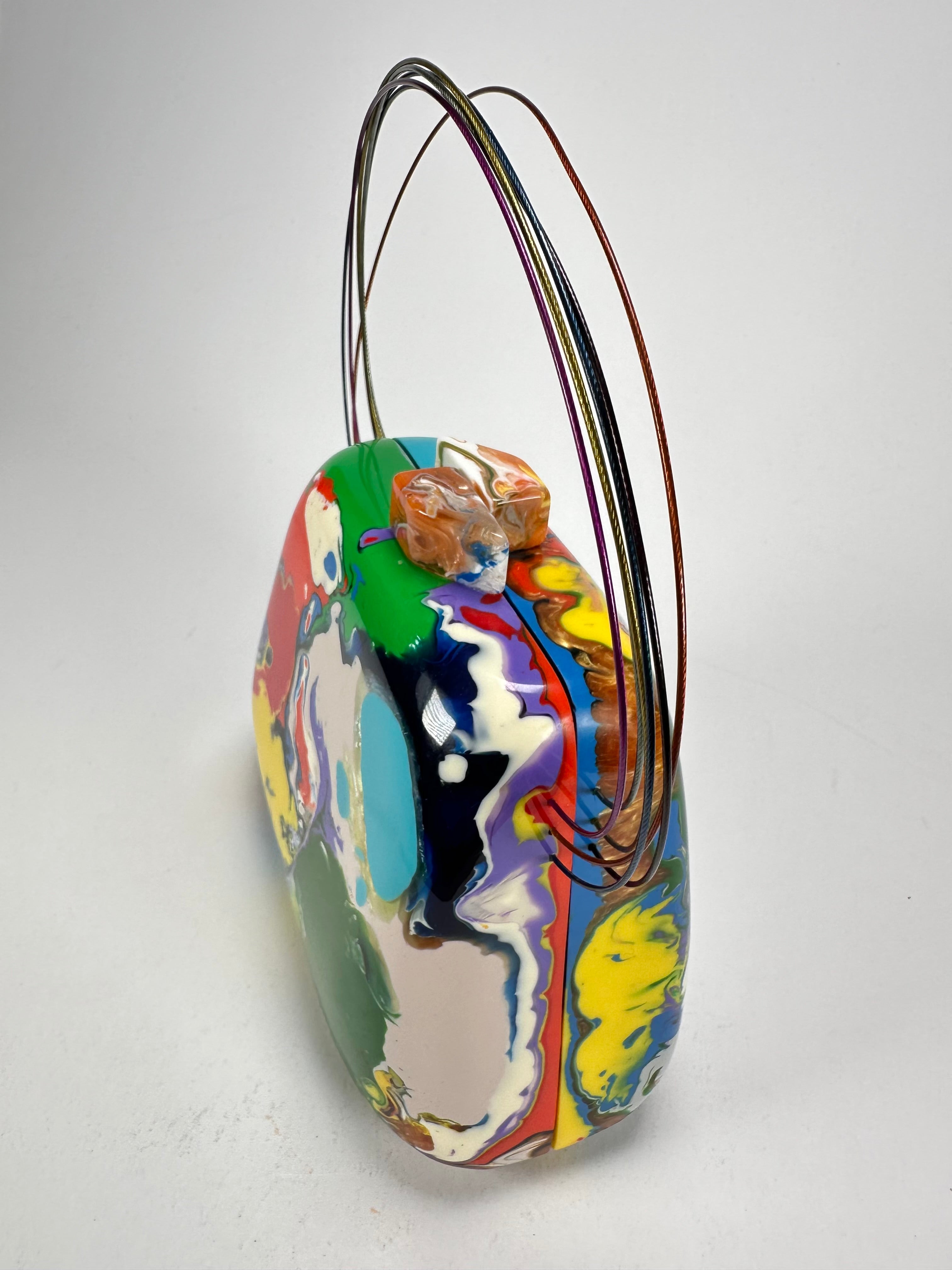 Sobral - Multi-Colour "Miranda " Pollock Resin Clutch Bag / Handbag ( 002390 )