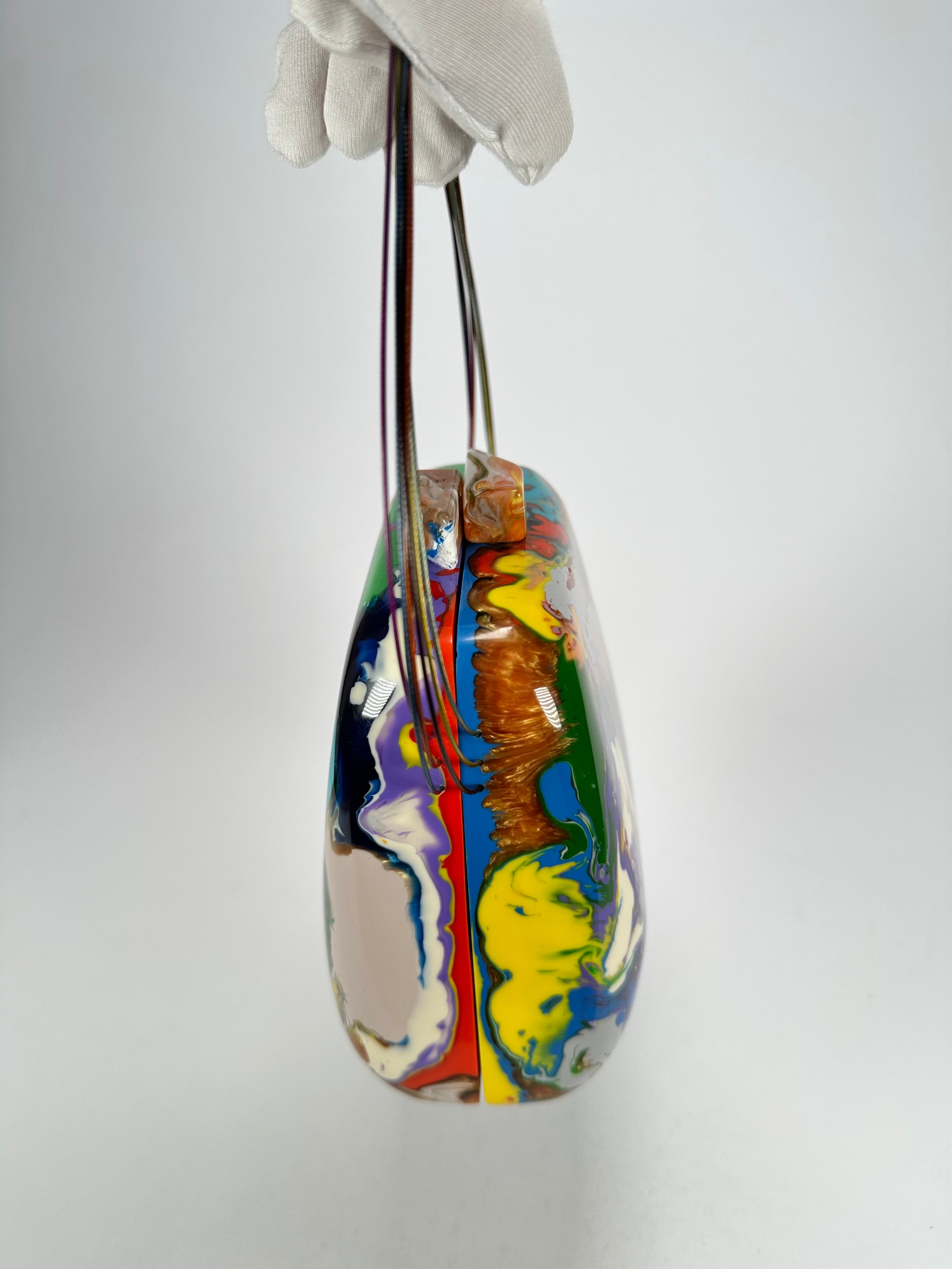 Sobral - Multi-Colour "Miranda " Pollock Resin Clutch Bag / Handbag ( 002390 )