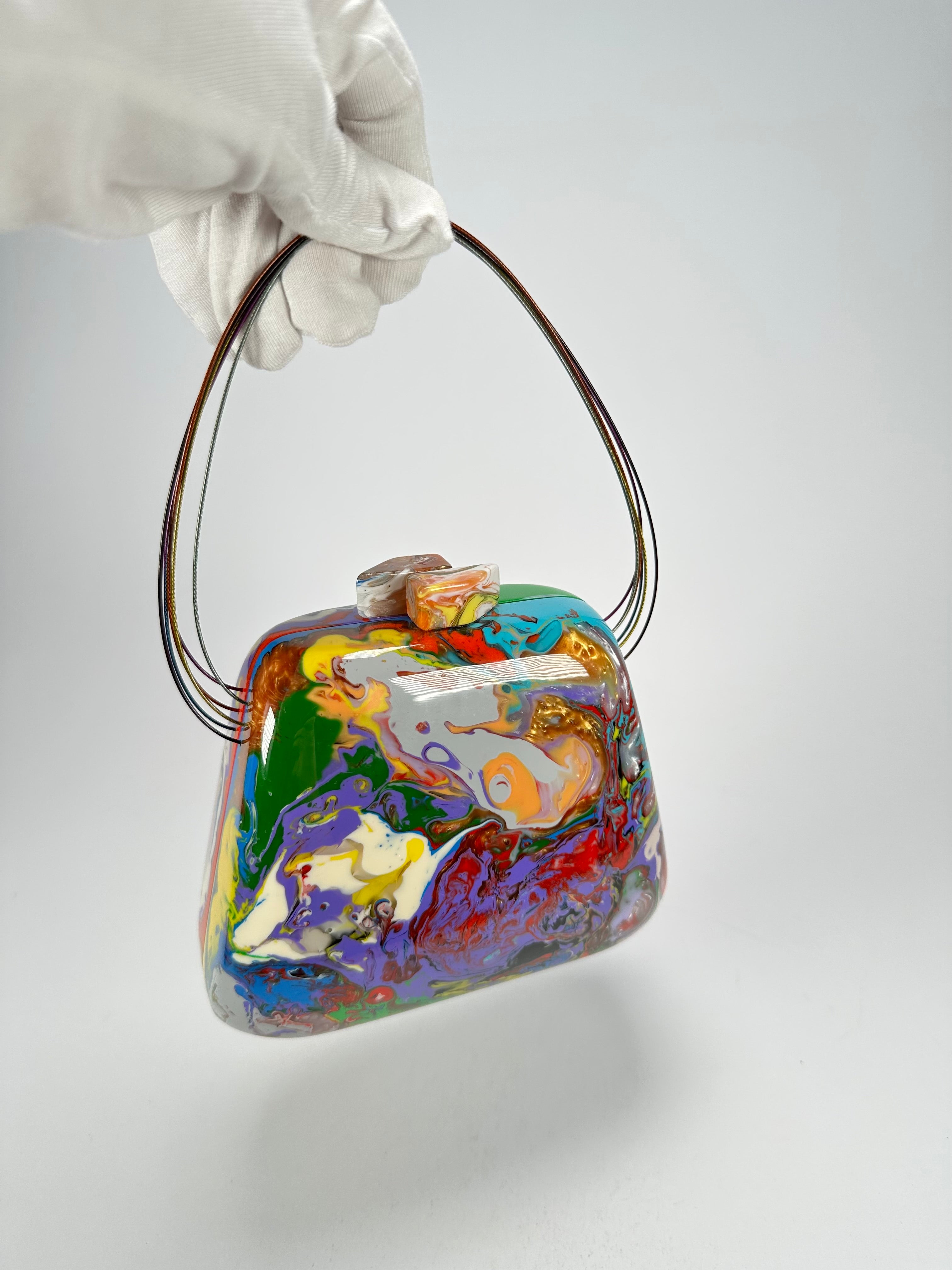 Sobral - Multi-Colour "Miranda " Pollock Resin Clutch Bag / Handbag ( 002390 )