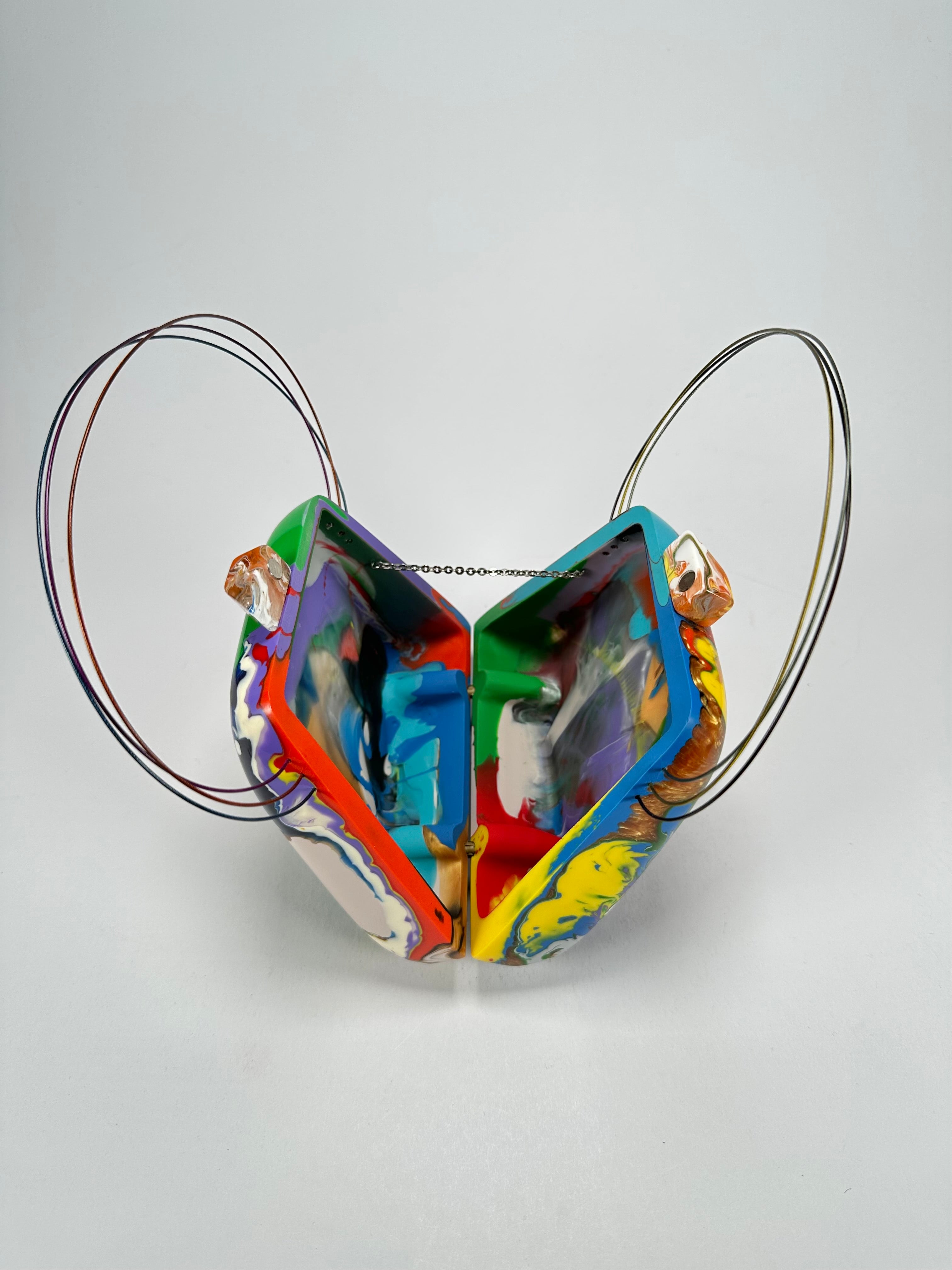 Sobral - Multi-Colour "Miranda " Pollock Resin Clutch Bag / Handbag ( 002390 )