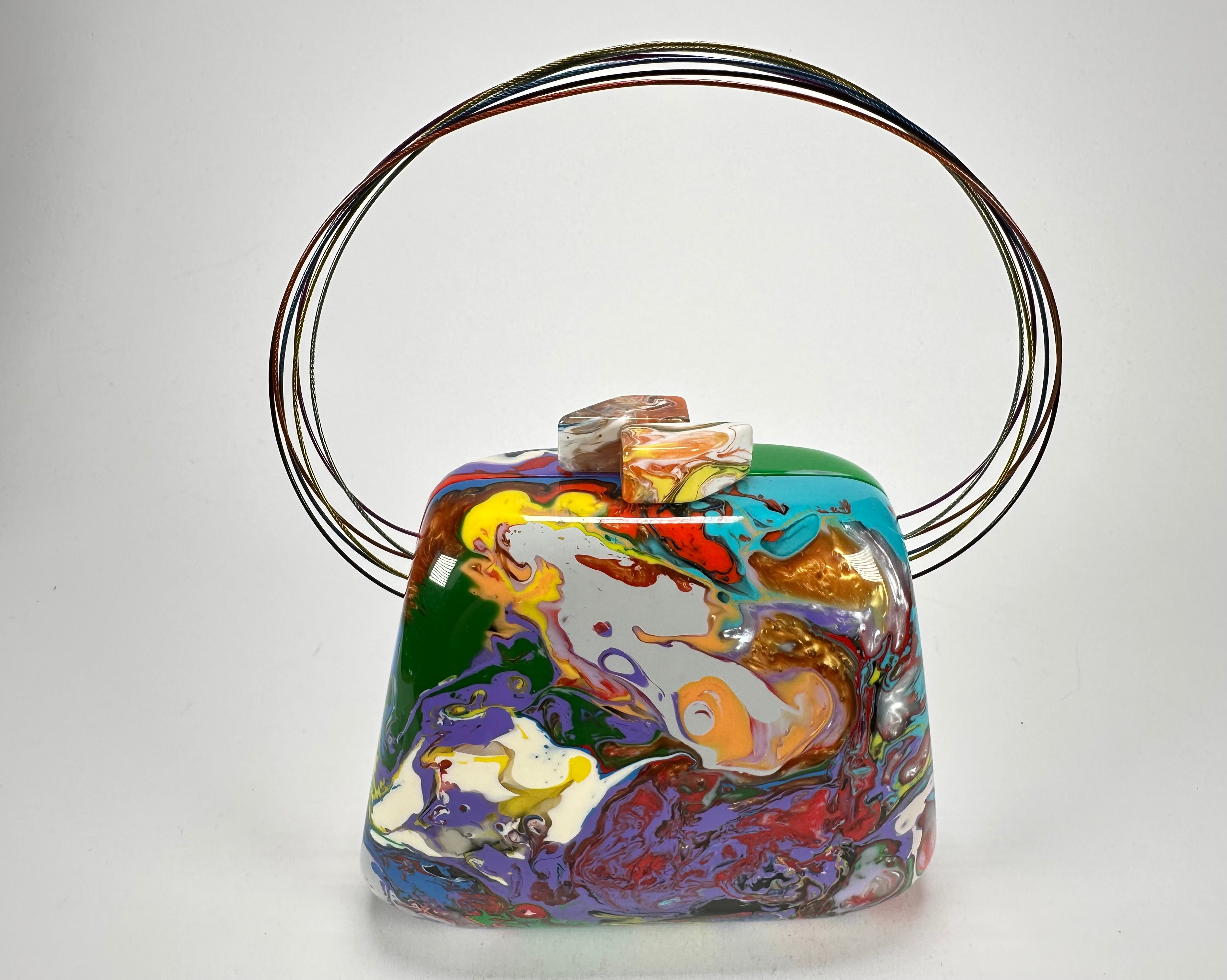 Sobral - Multi-Colour "Miranda " Pollock Resin Clutch Bag / Handbag ( 002390 )