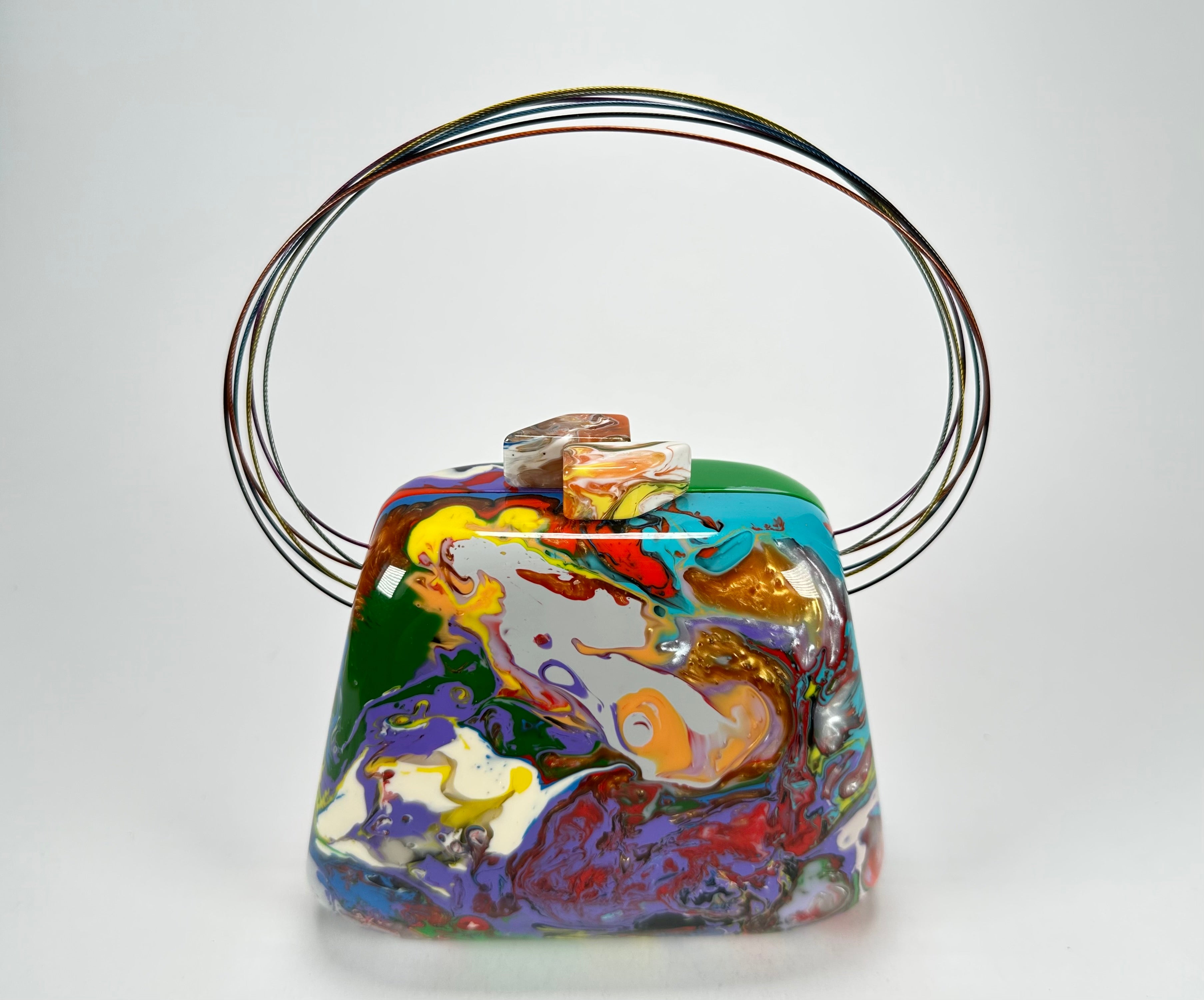Sobral - Multi-Colour "Miranda " Pollock Resin Clutch Bag / Handbag ( 002390 )