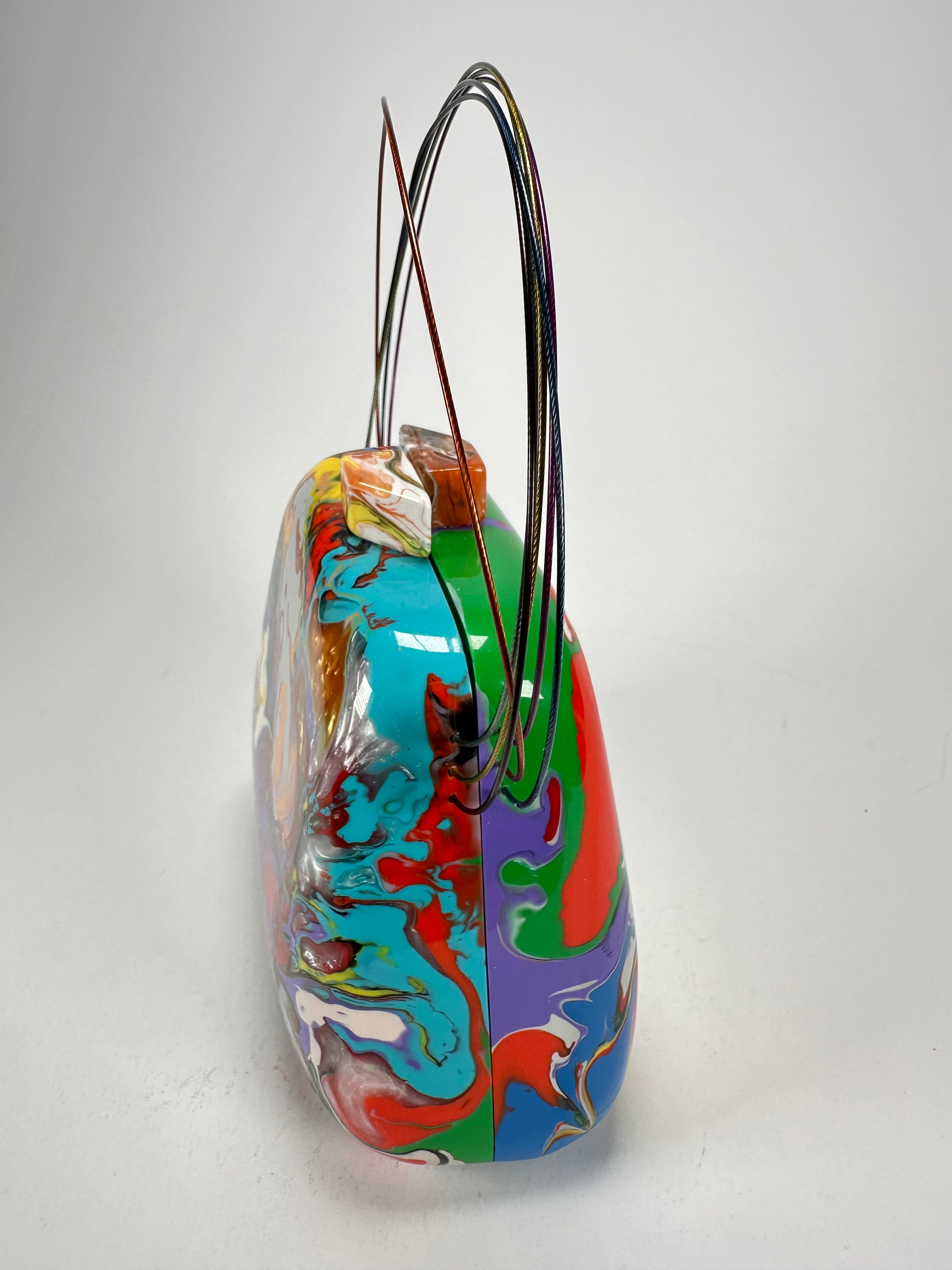 Sobral - Multi-Colour "Miranda " Pollock Resin Clutch Bag / Handbag ( 002390 )