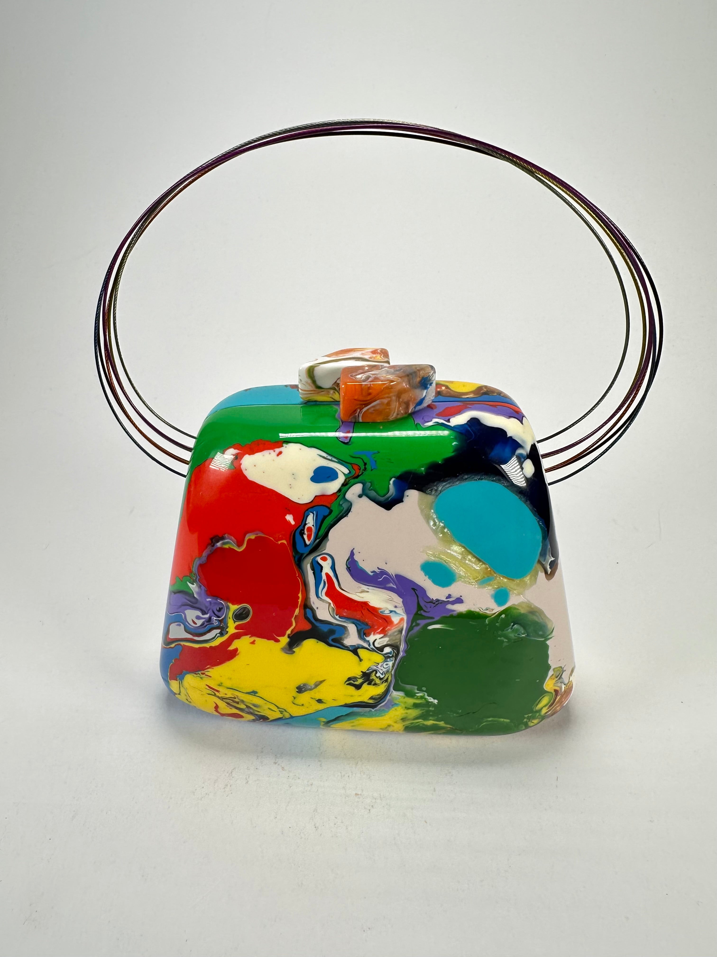 Sobral - Multi-Colour "Miranda " Pollock Resin Clutch Bag / Handbag ( 002390 )