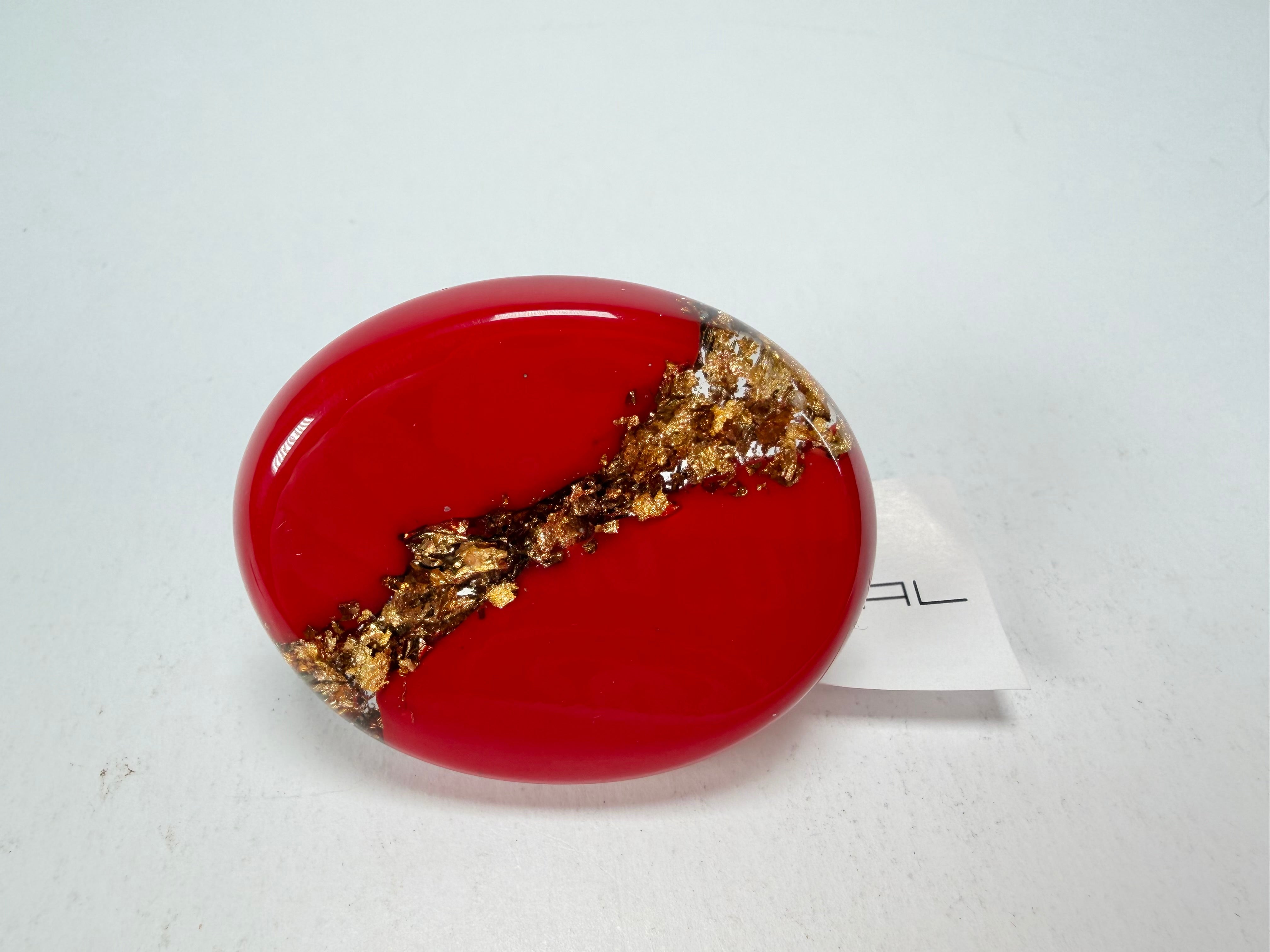 Sobral - Metalique "Munique" Orlando Red Resin Ring ( 005145 ) - Size UK S / US9