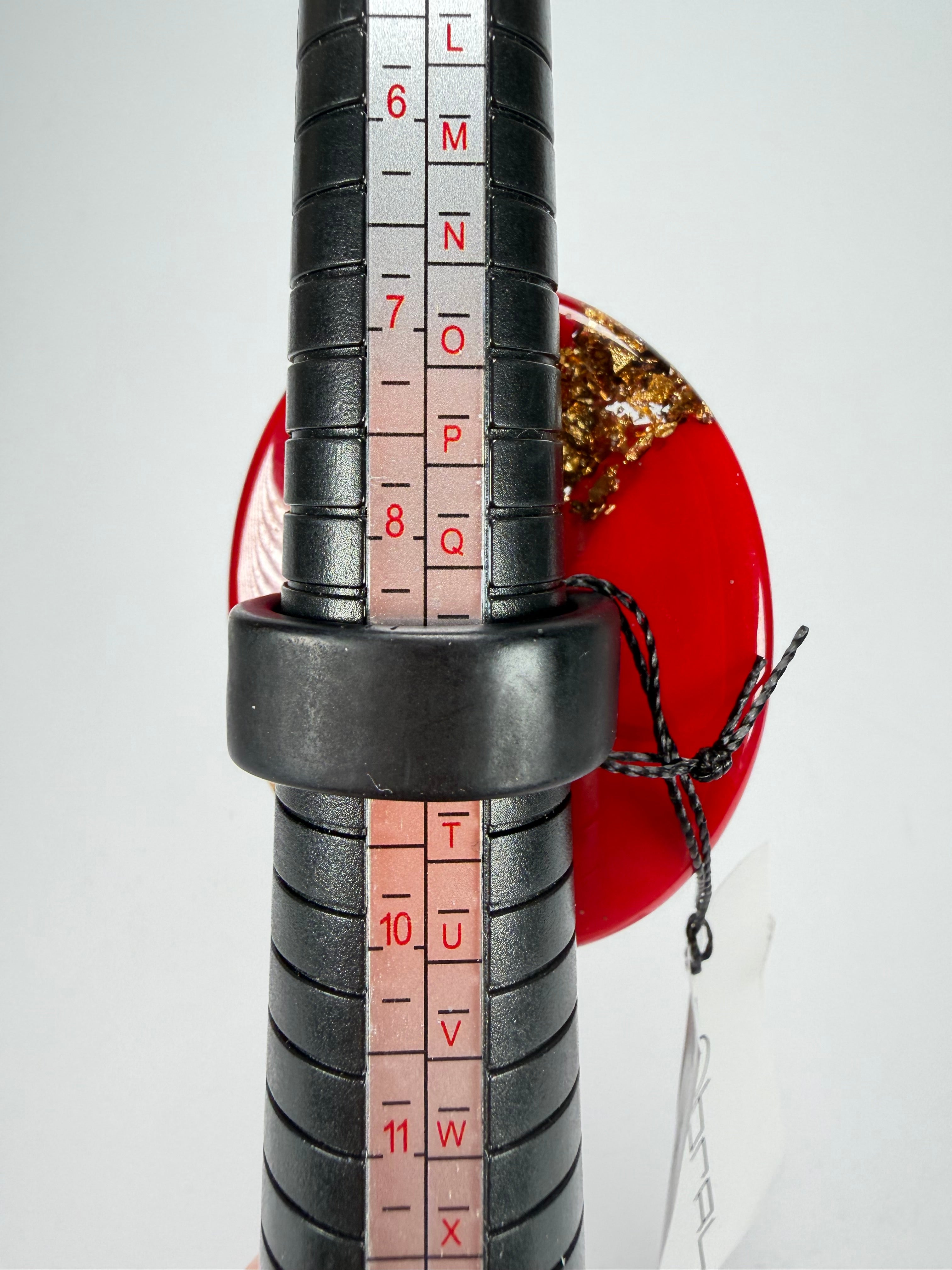 Sobral - Metalique "Munique" Orlando Red Resin Ring ( 005145 ) - Size UK S / US9