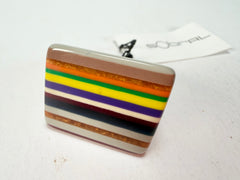 Sobral - Pop Art "Carre" Resin Ring ( 001828 ) - Size UK O / US 7