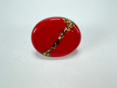 Sobral - Metalique "Munique" Orlando Red Resin Ring ( 005145 ) - Size UK S / US 9