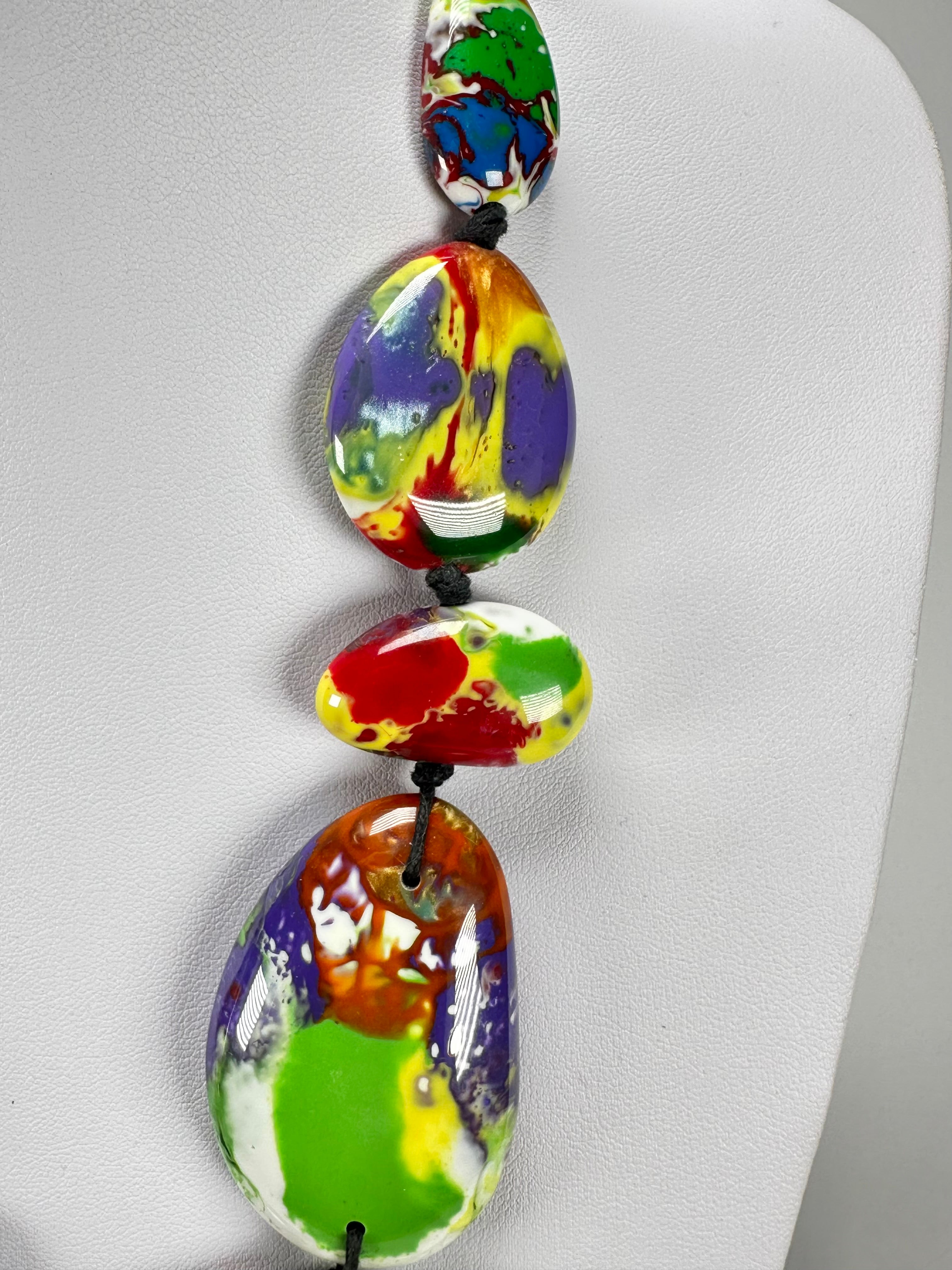 Sobral - Multi-Colour "Lisi Efeitos" Pollock Resin Necklace ( 004578 )