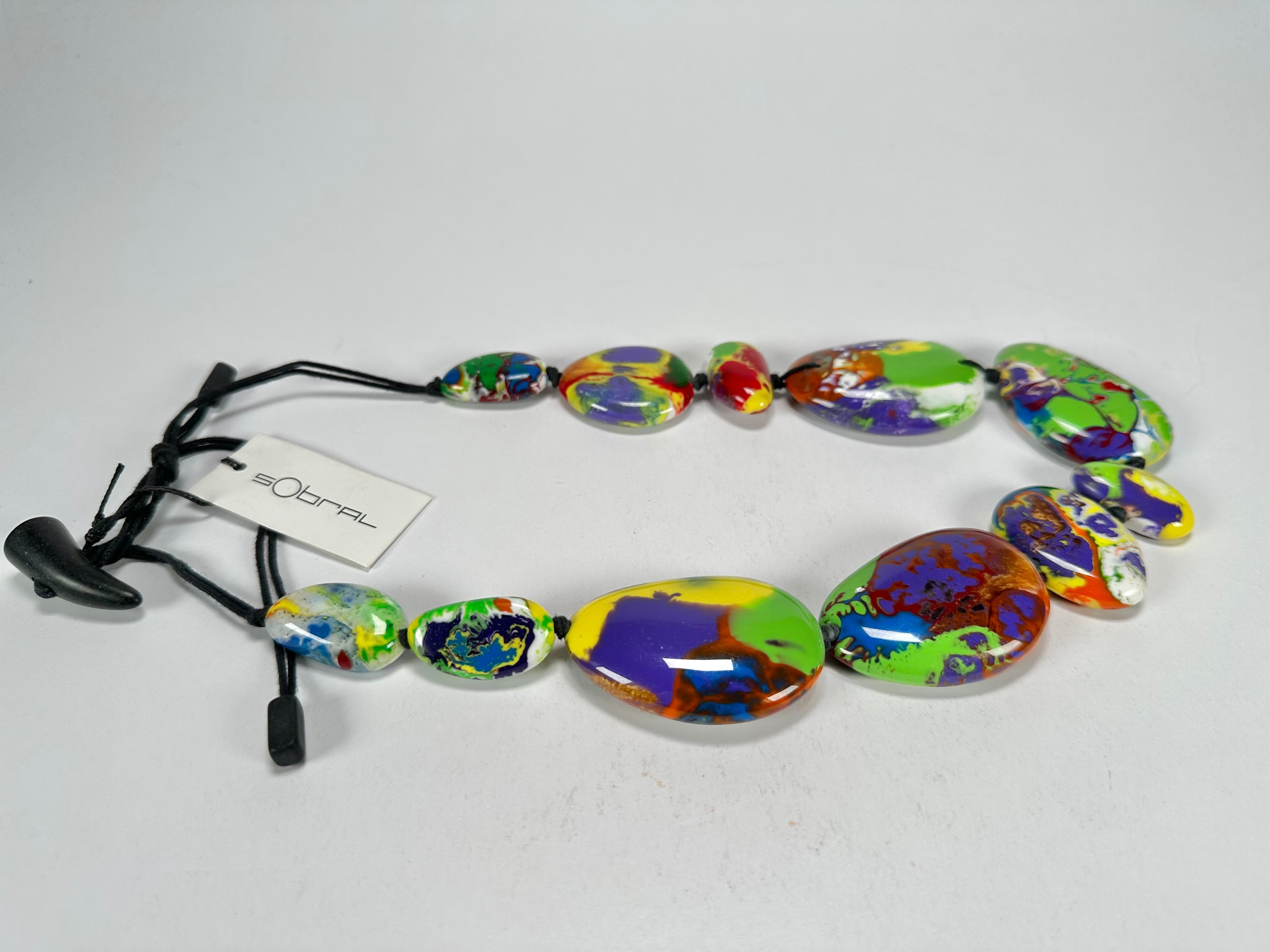 Sobral - Multi-Colour "Lisi Efeitos" Pollock Resin Necklace ( 004578 )