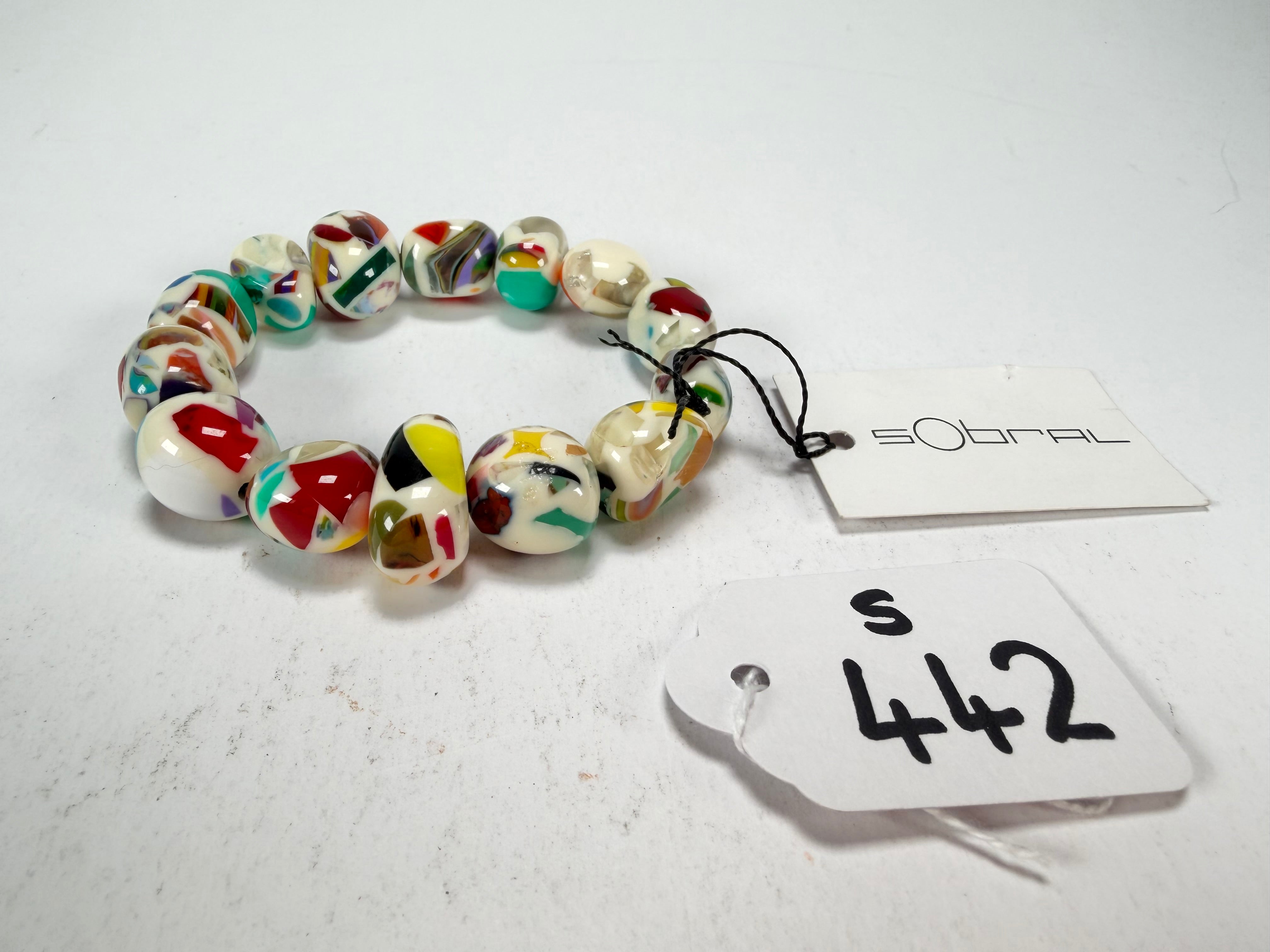 Sobral - Caillou Marfim "Mini Pebbles" Studio Creation Elasticated Resin Bracelet ( 000000 )