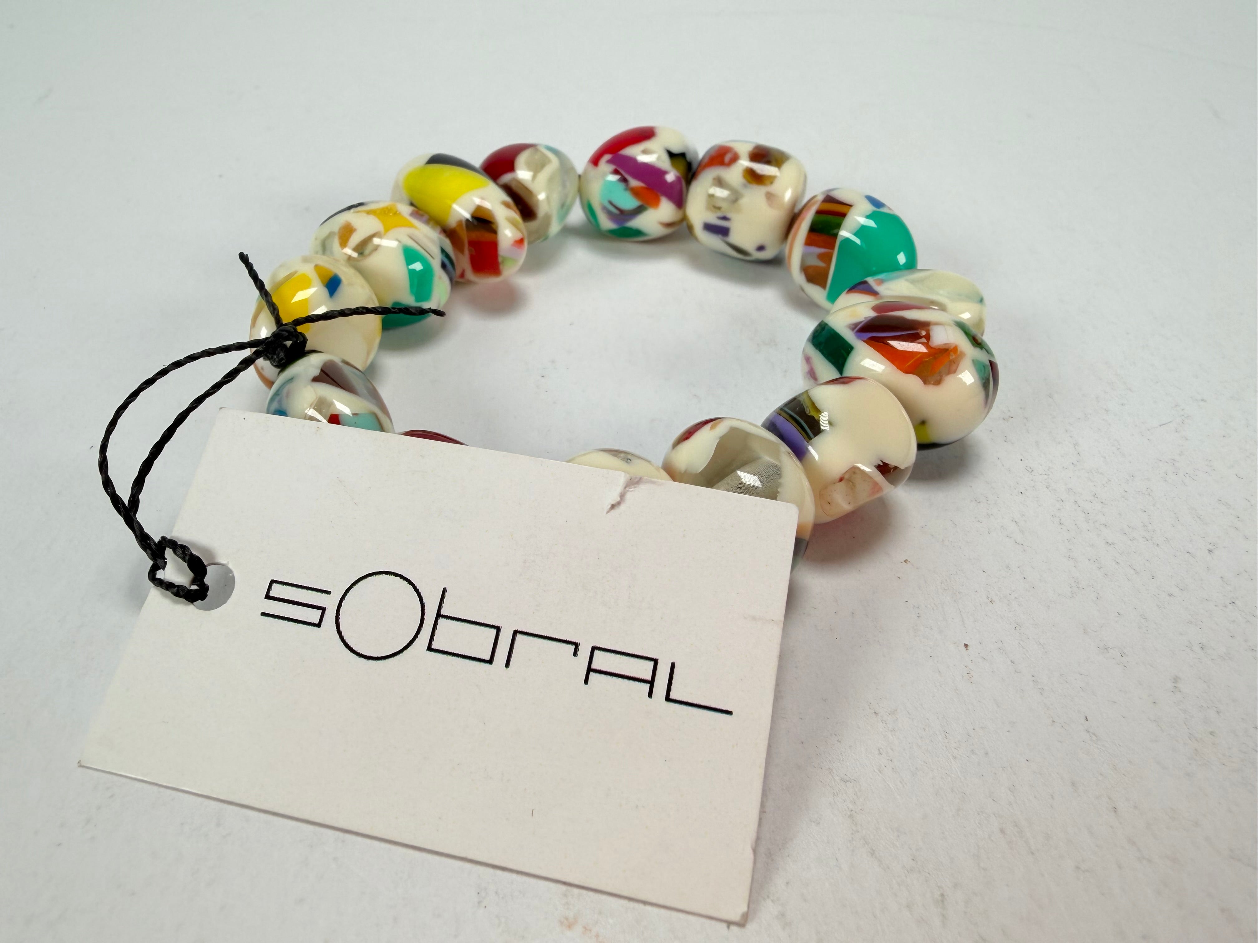 Sobral - Caillou Marfim "Mini Pebbles" Studio Creation Elasticated Resin Bracelet ( 000000 )