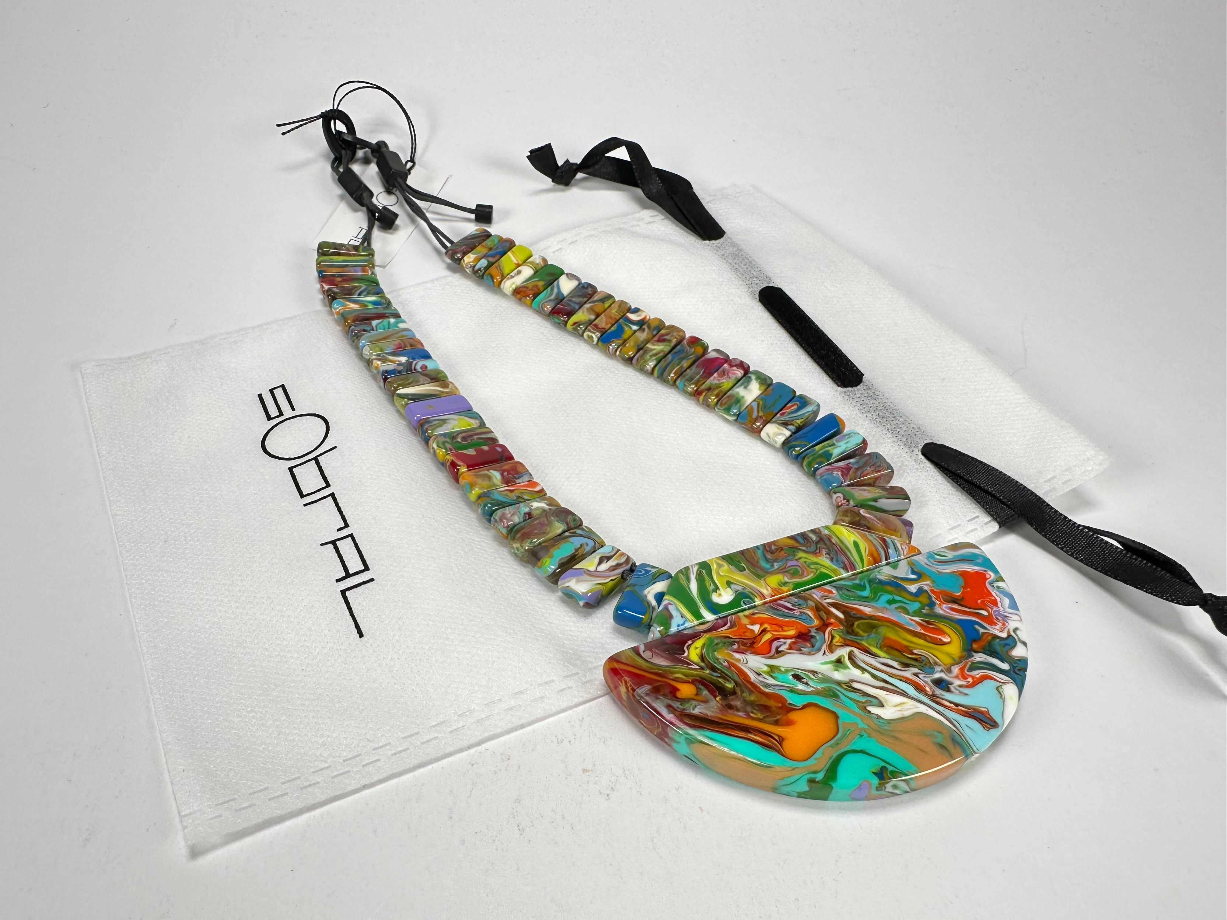 Sobral - Multi-Colour "Dessau" Pollock Resin Necklace ( 004889 )