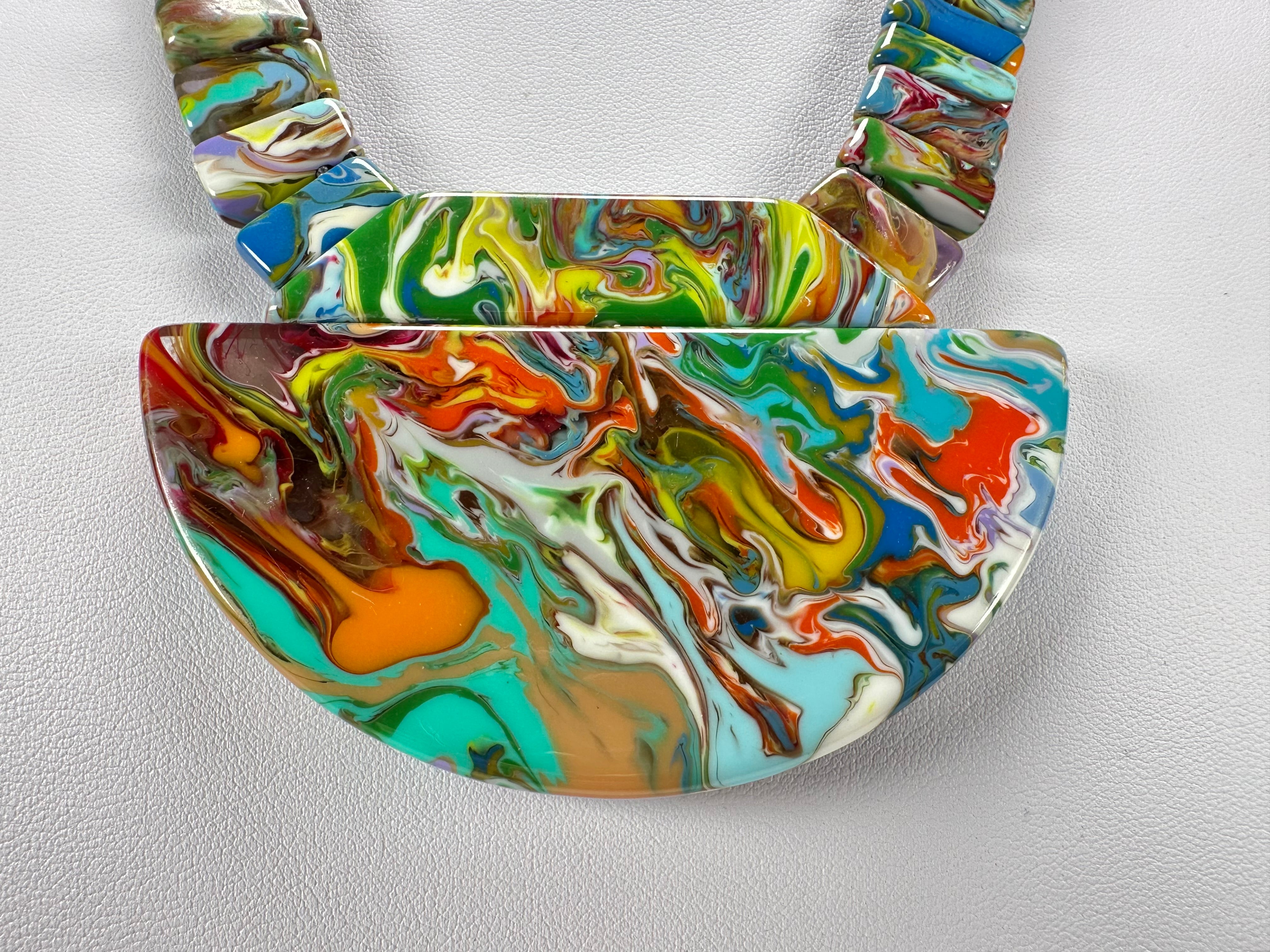 Sobral - Multi-Colour "Dessau" Pollock Resin Necklace ( 004889 )