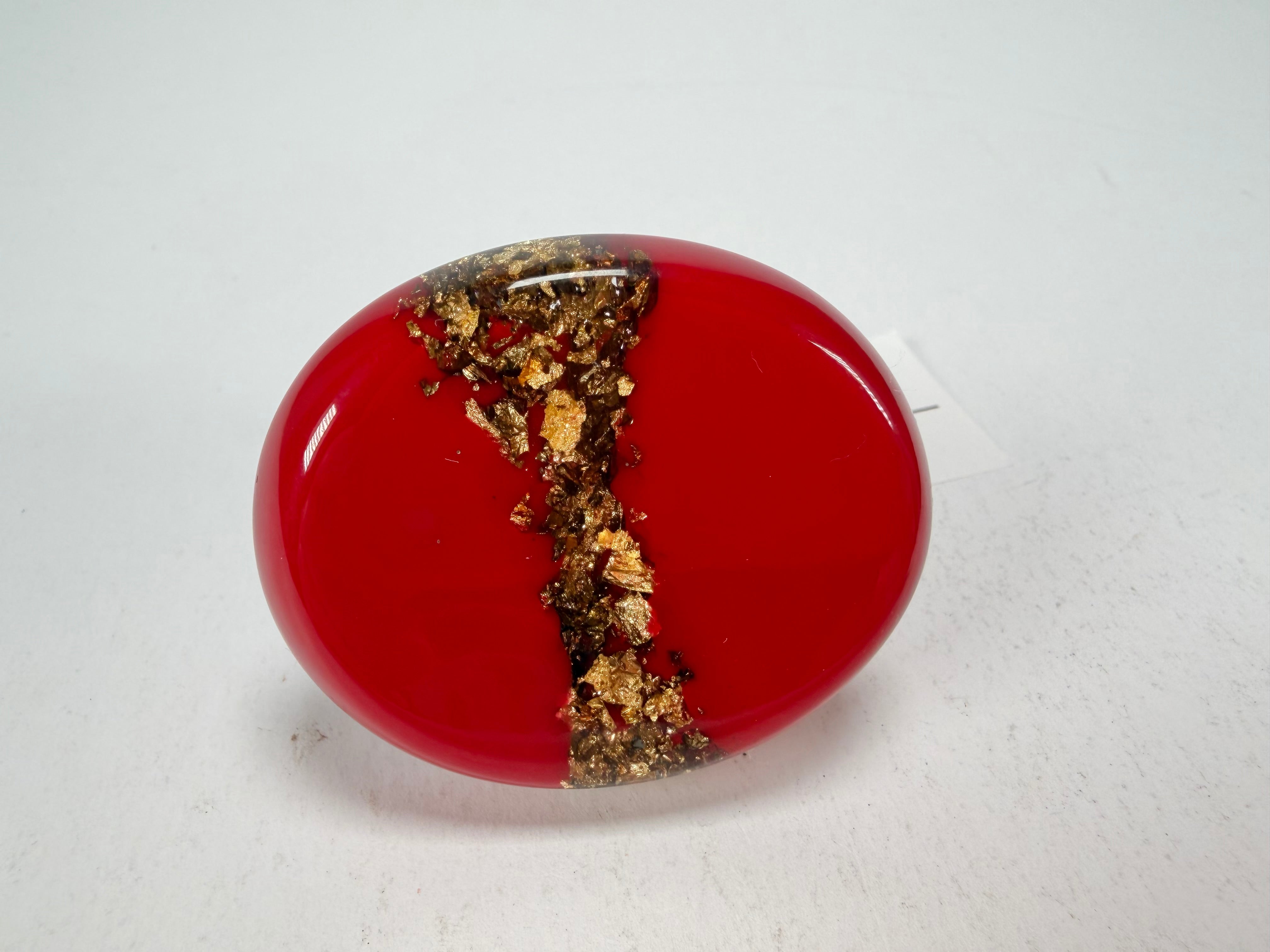 Sobral - Metalique "Munique" Orlando Red Resin Ring ( 005145 ) - Size UK S / US 9