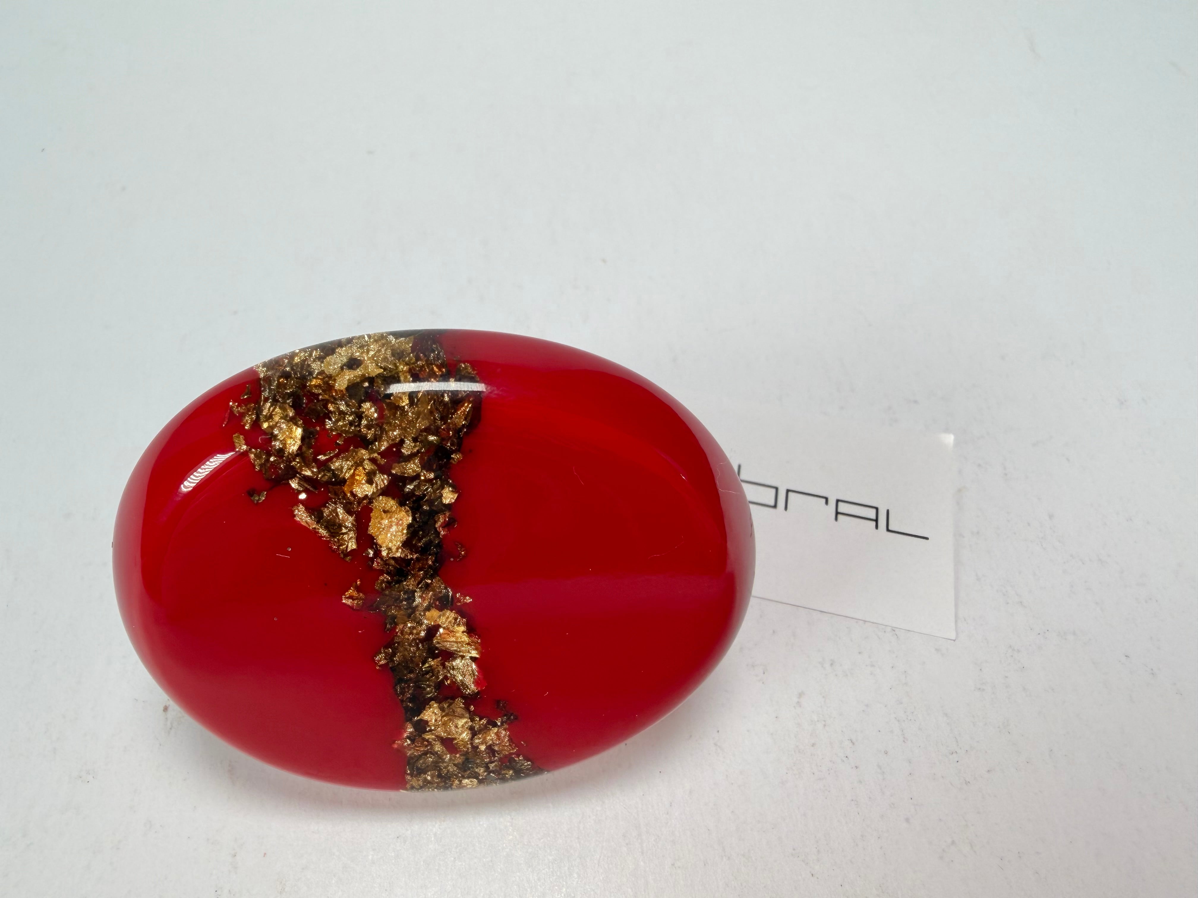 Sobral - Metalique "Munique" Orlando Red Resin Ring ( 005145 ) - Size UK S / US 9