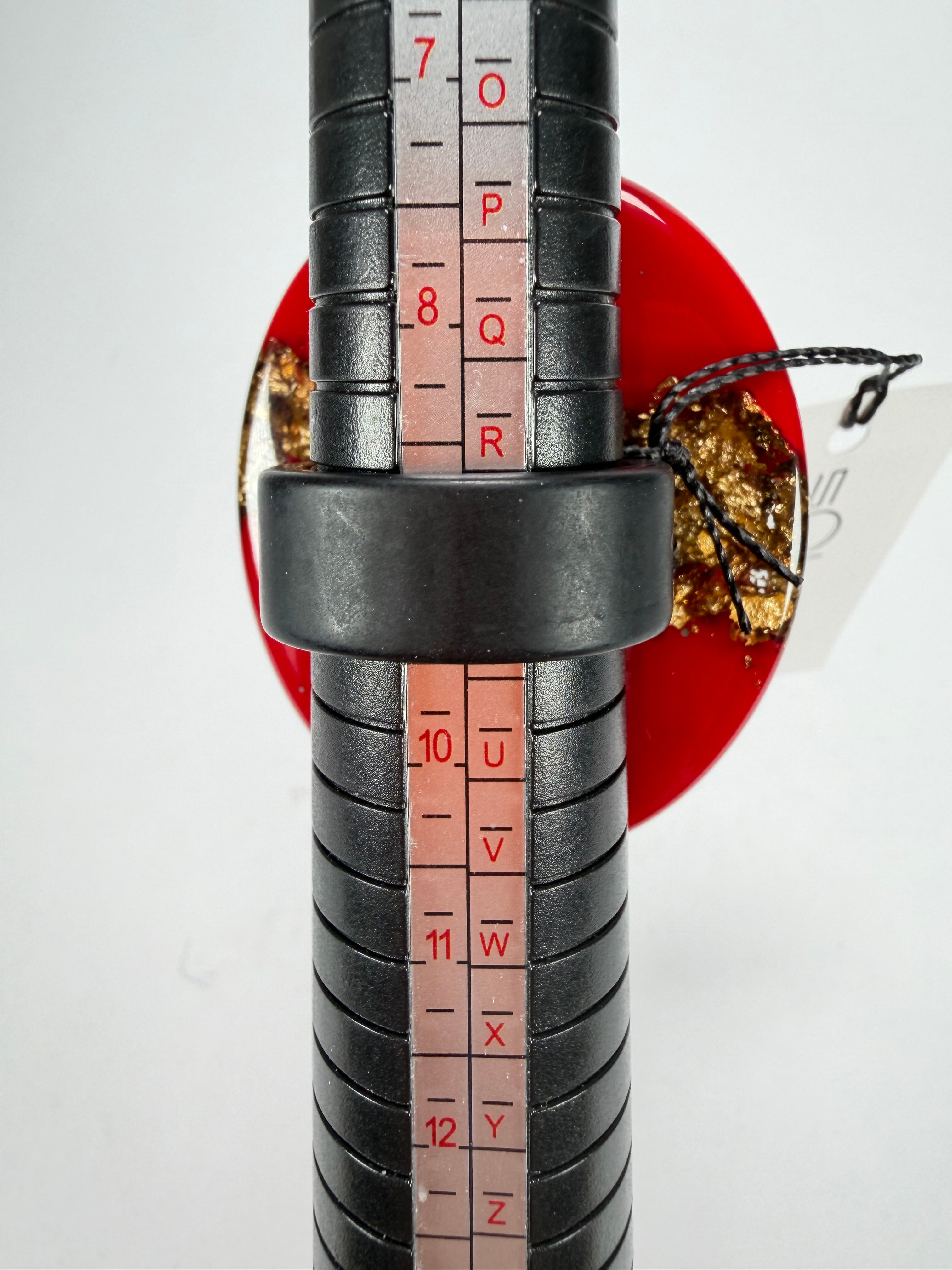 Sobral - Metalique "Munique" Orlando Red Resin Ring ( 005145 ) - Size UK S / US 9