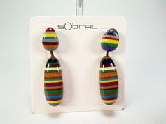 Sobral - Pop Art "Caillou" Resin Earrings ( 005427 )