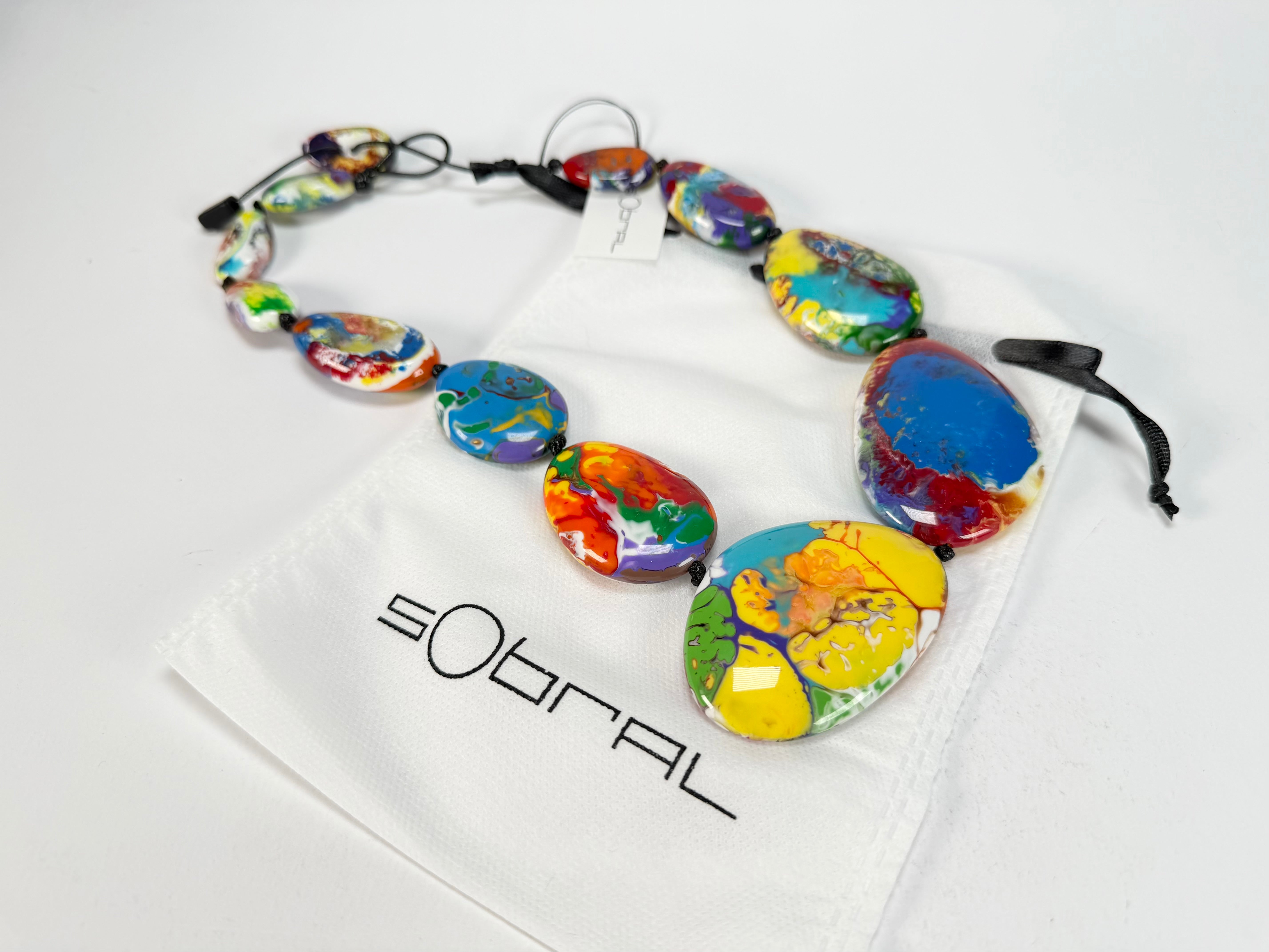 Sobral - Multi-Colour "Gabriele" Pollock Resin Necklace ( 003616 )