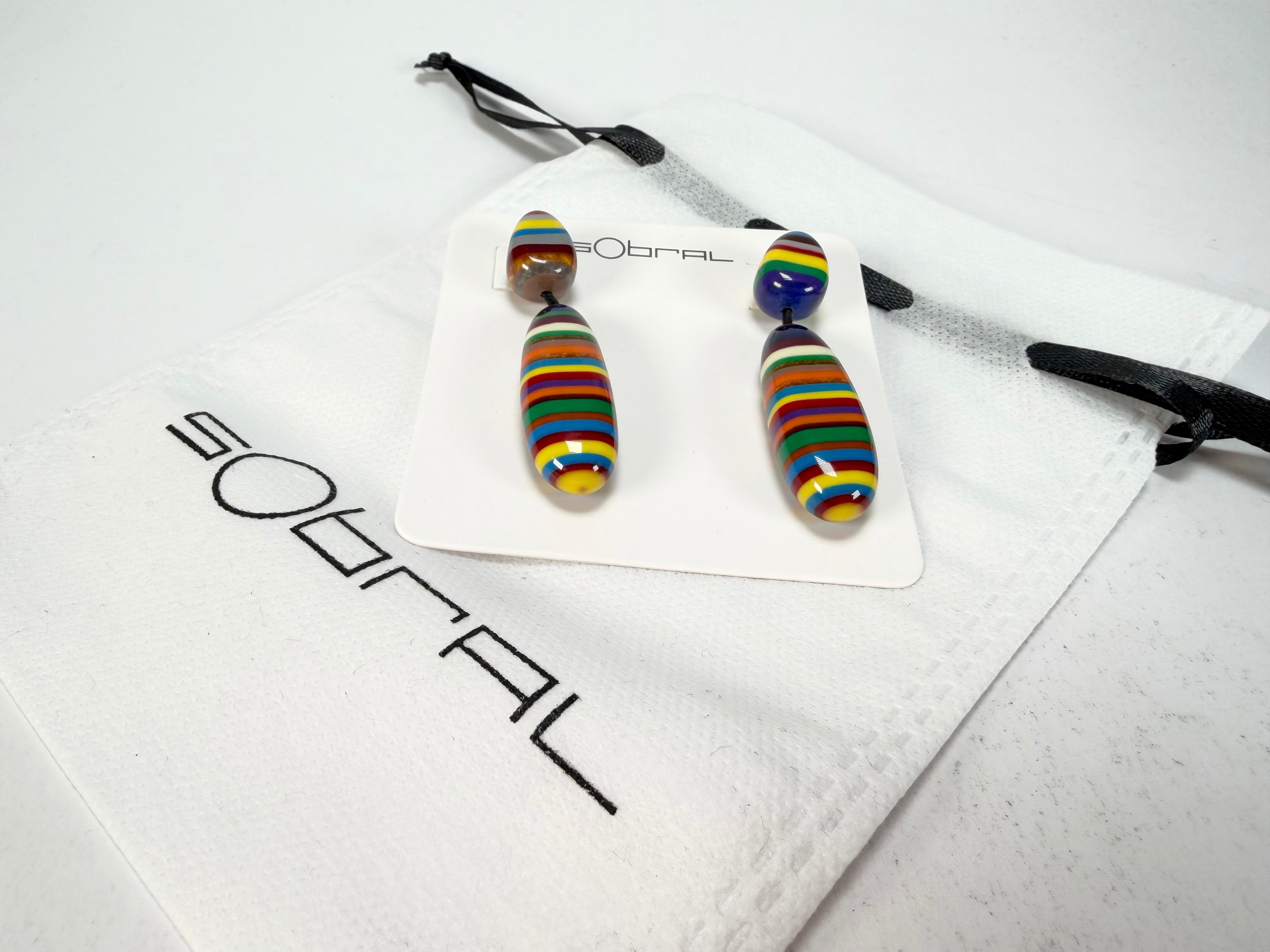 Sobral - Pop Art "Caillou" Resin Earrings ( 005427 )