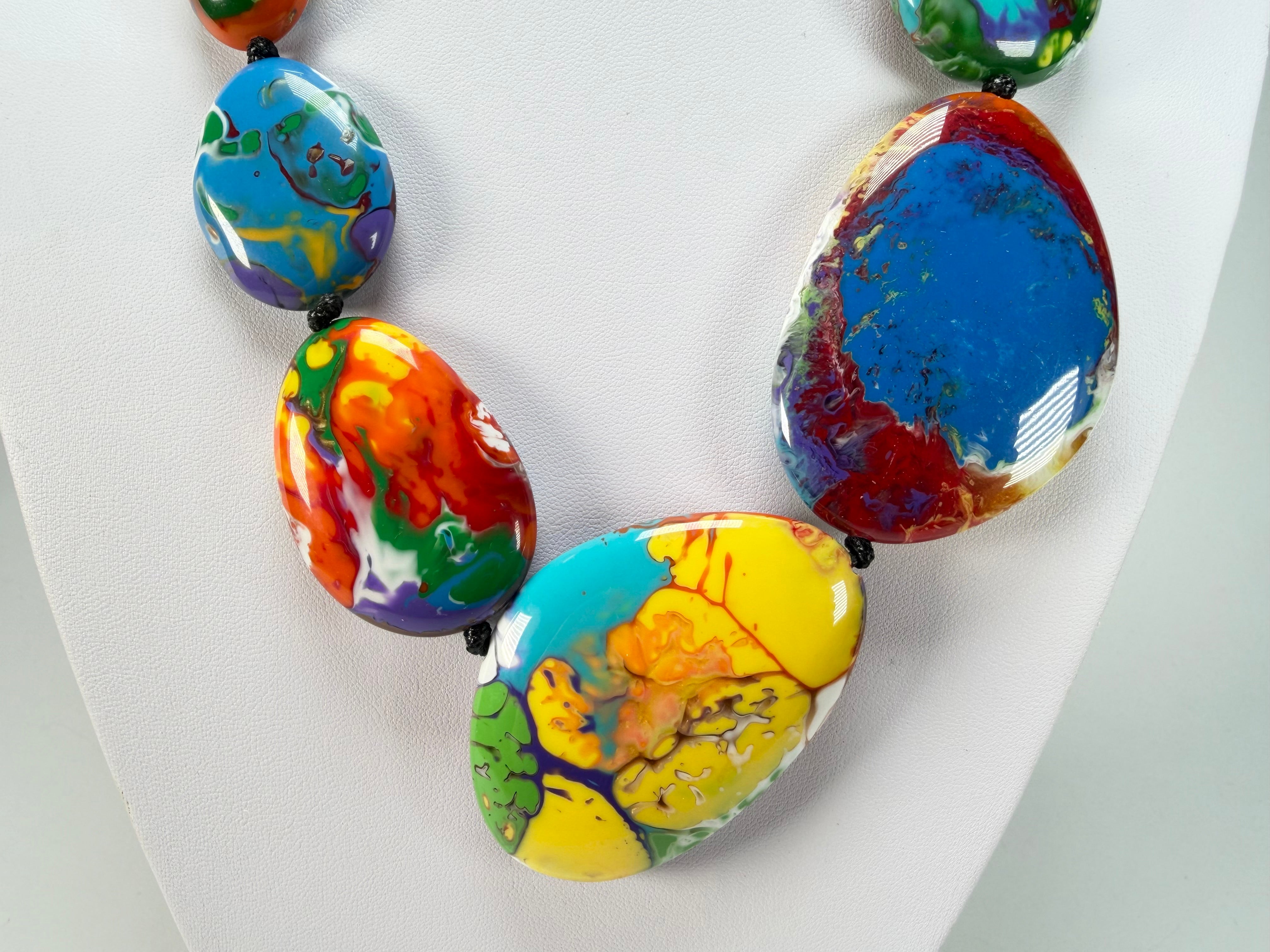 Sobral - Multi-Colour "Gabriele" Pollock Resin Necklace ( 003616 )