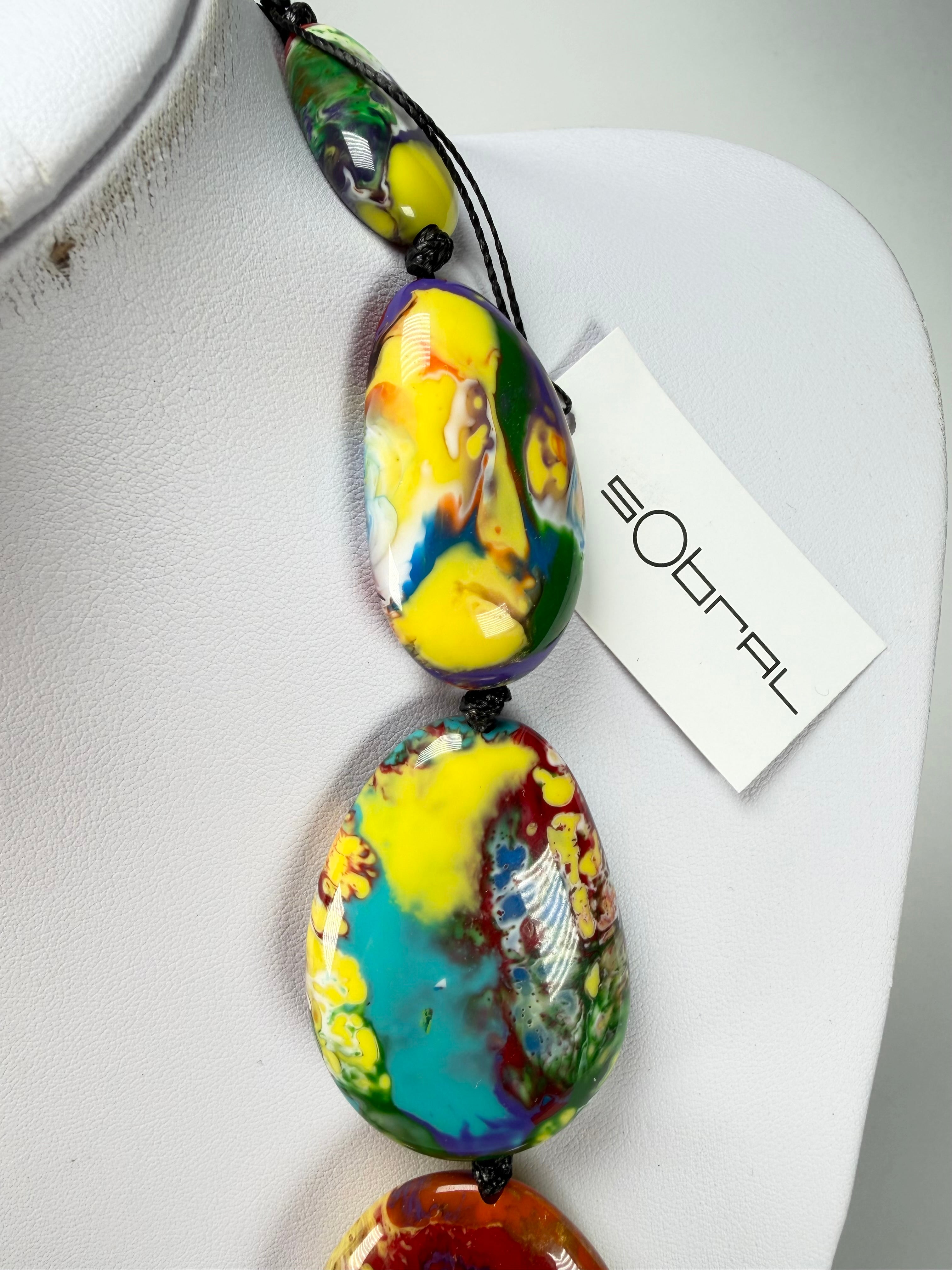 Sobral - Multi-Colour "Gabriele" Pollock Resin Necklace ( 003616 )