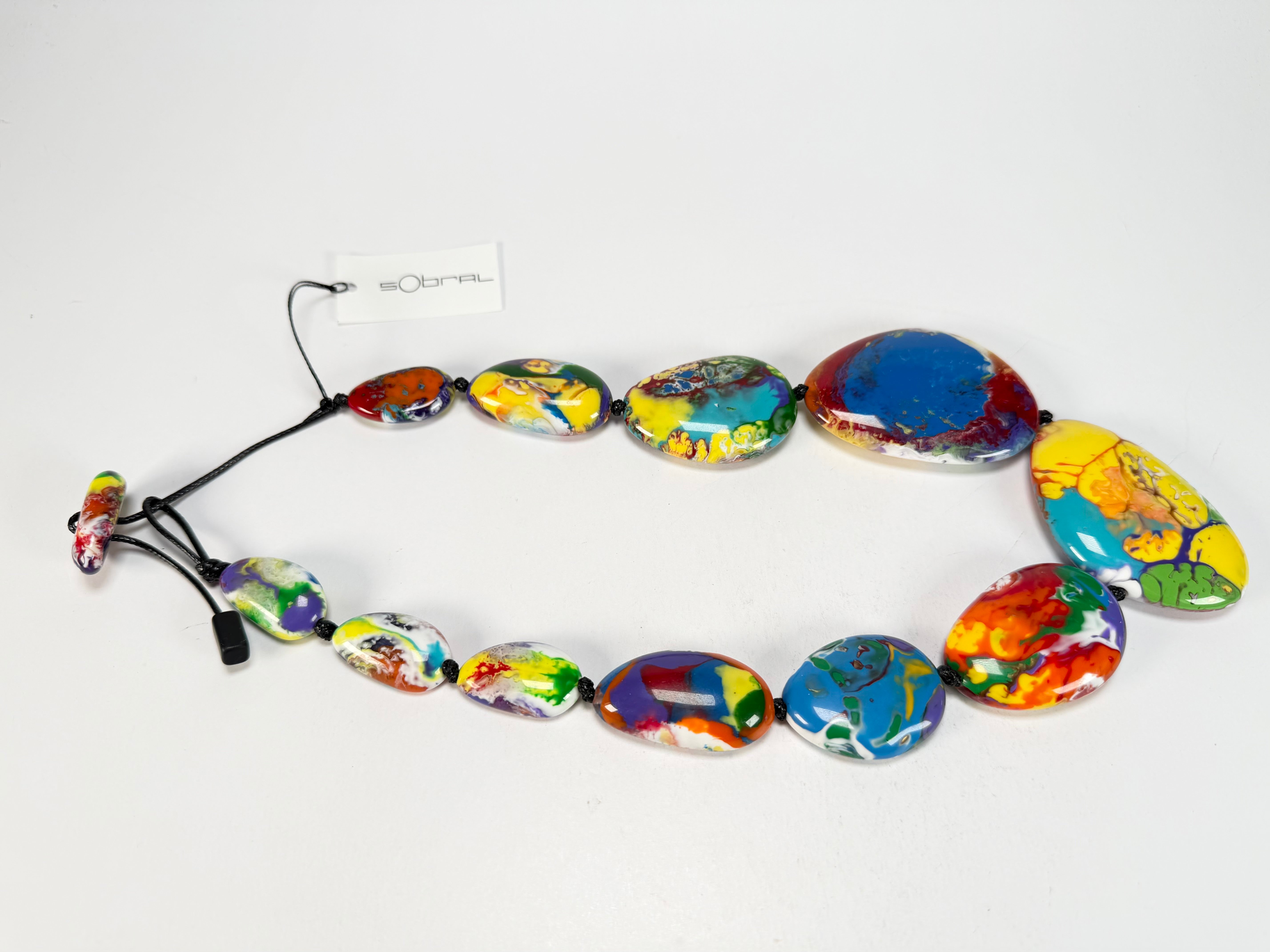 Sobral - Multi-Colour "Gabriele" Pollock Resin Necklace ( 003616 )