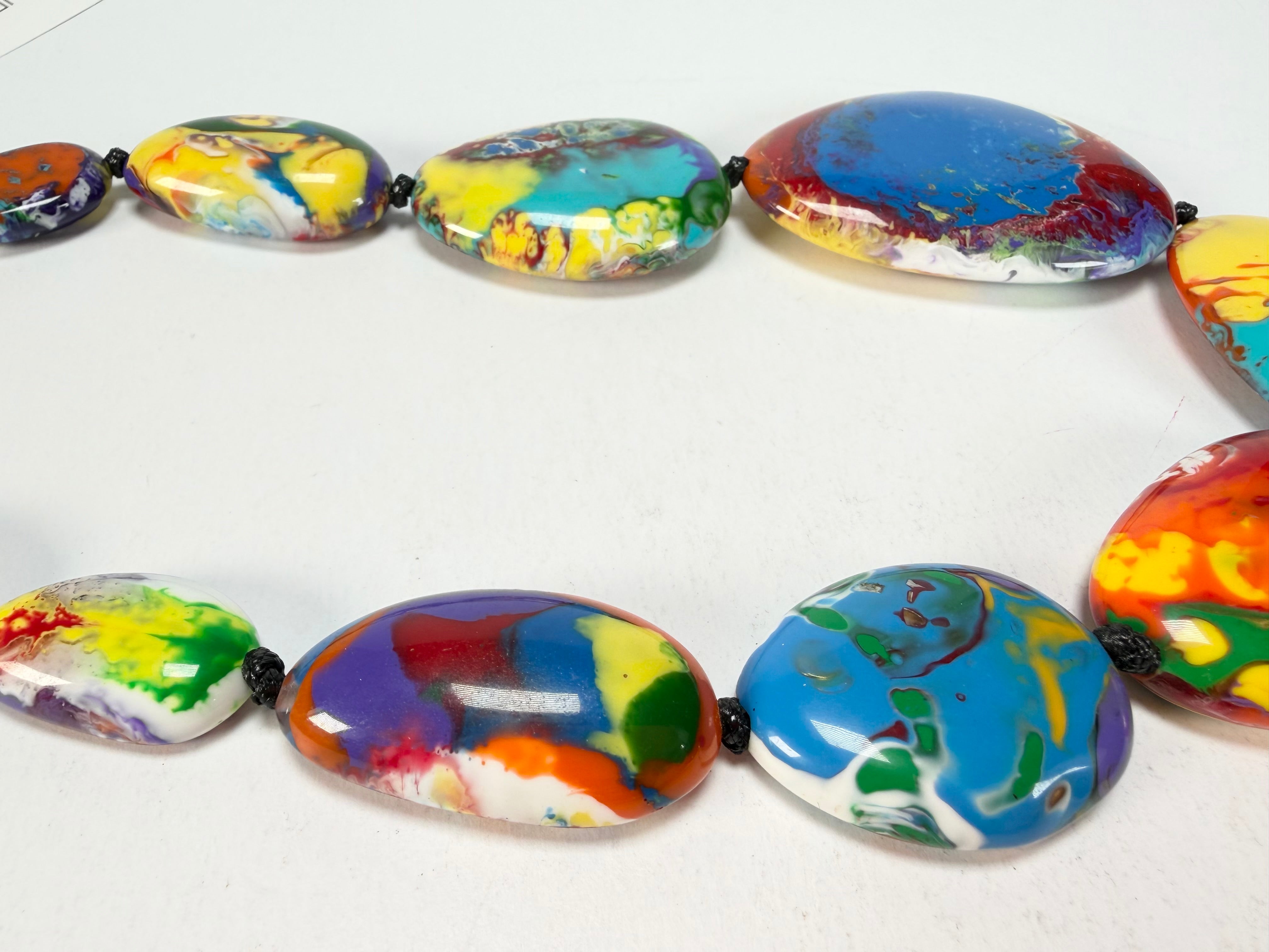 Sobral - Multi-Colour "Gabriele" Pollock Resin Necklace ( 003616 )