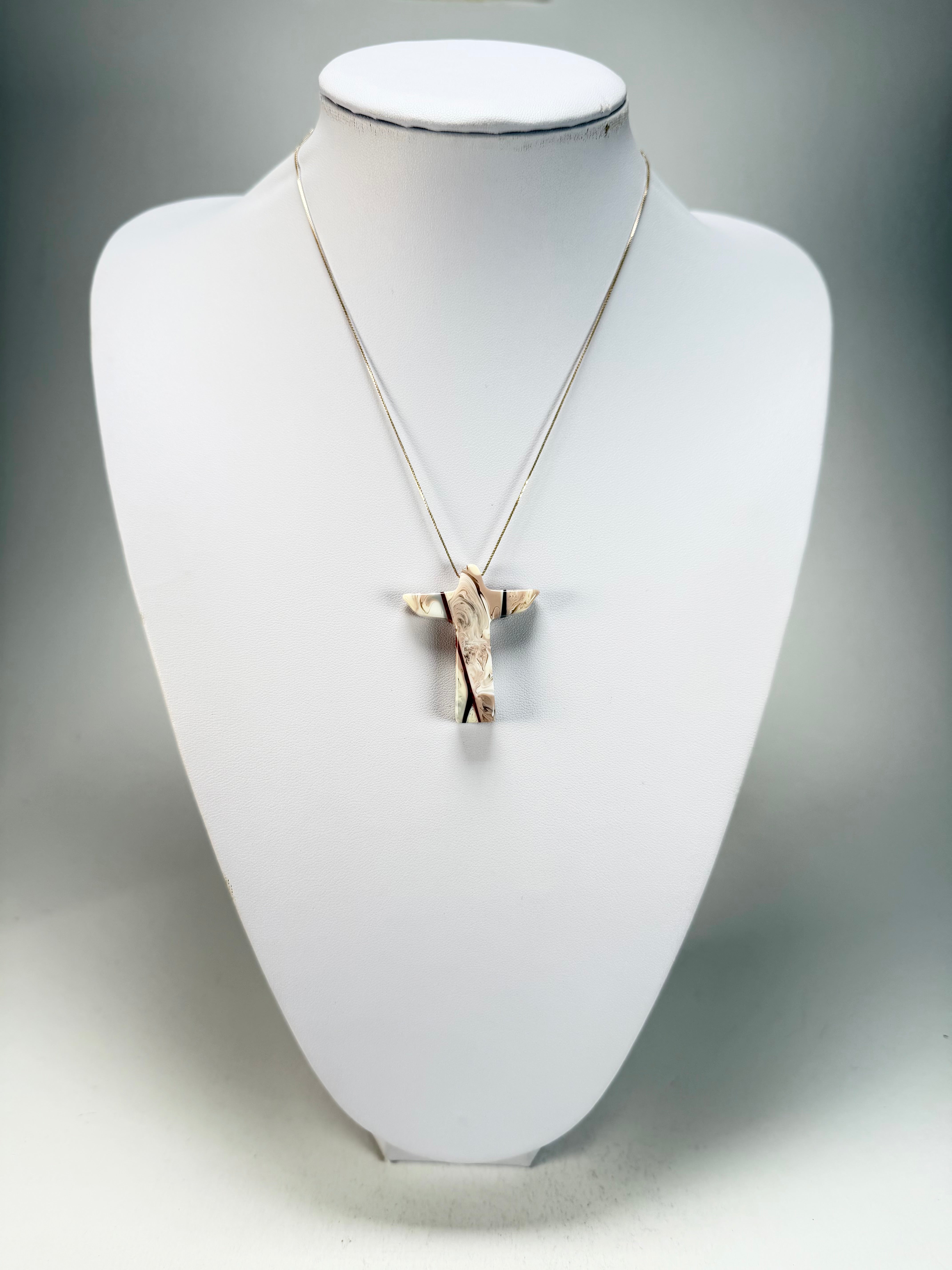 Sobral -  Lágrima D'or "Cristo" Resin AG Sliver Necklace ( 004629 )