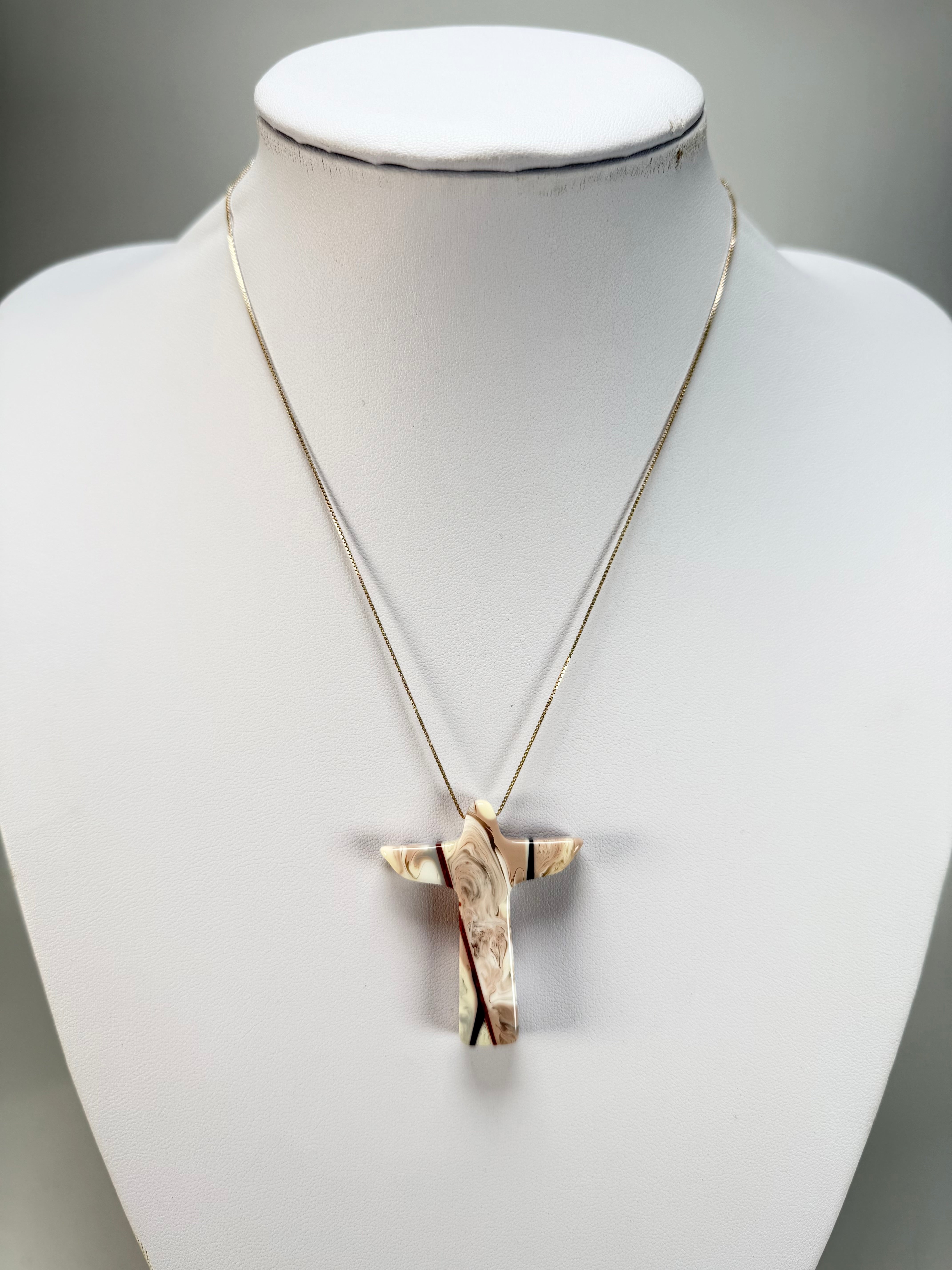 Sobral -  Lágrima D'or "Cristo" Resin AG Sliver Necklace ( 004629 )