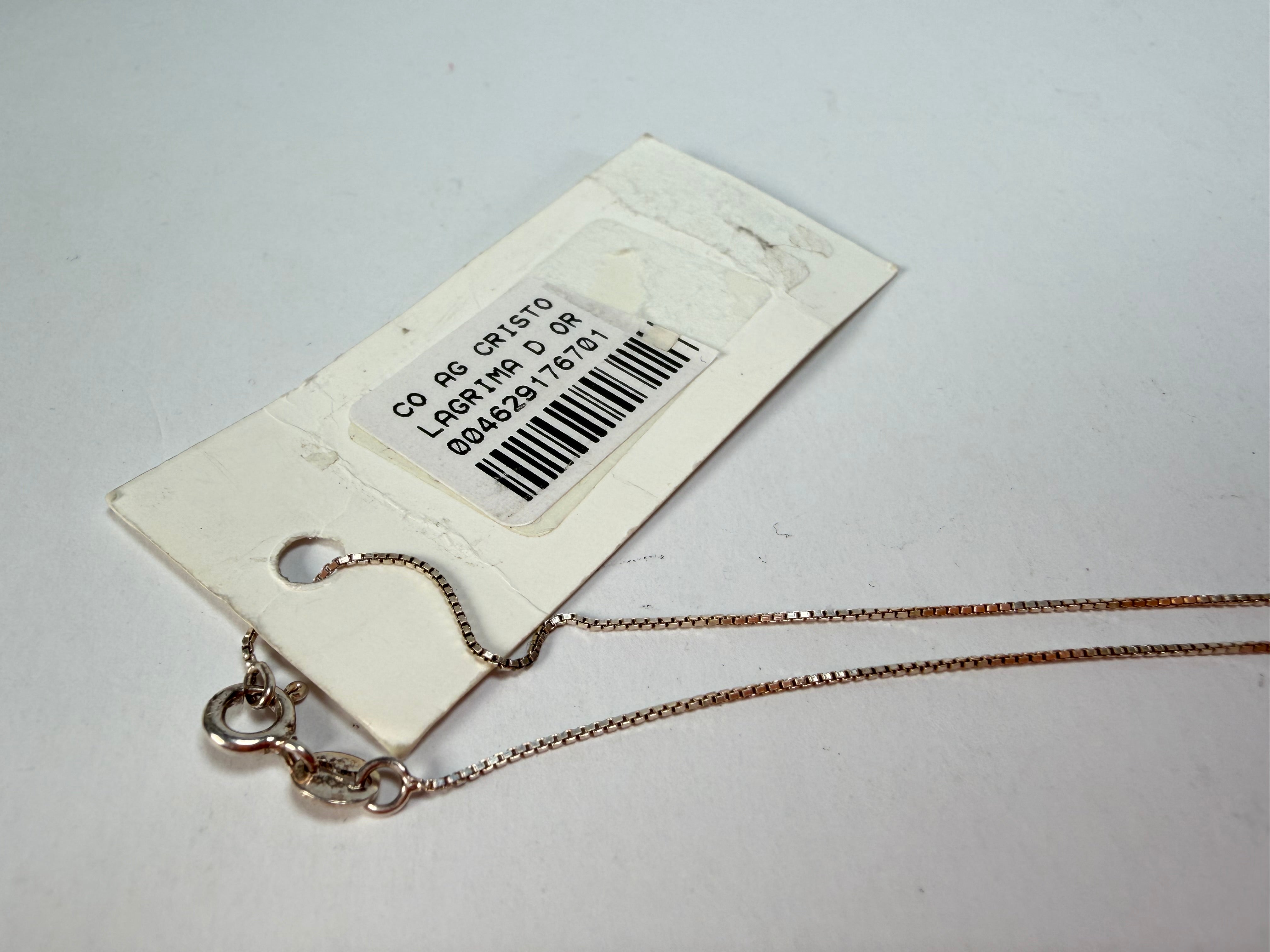 Sobral -  Lágrima D'or "Cristo" Resin AG Sliver Necklace ( 004629 )