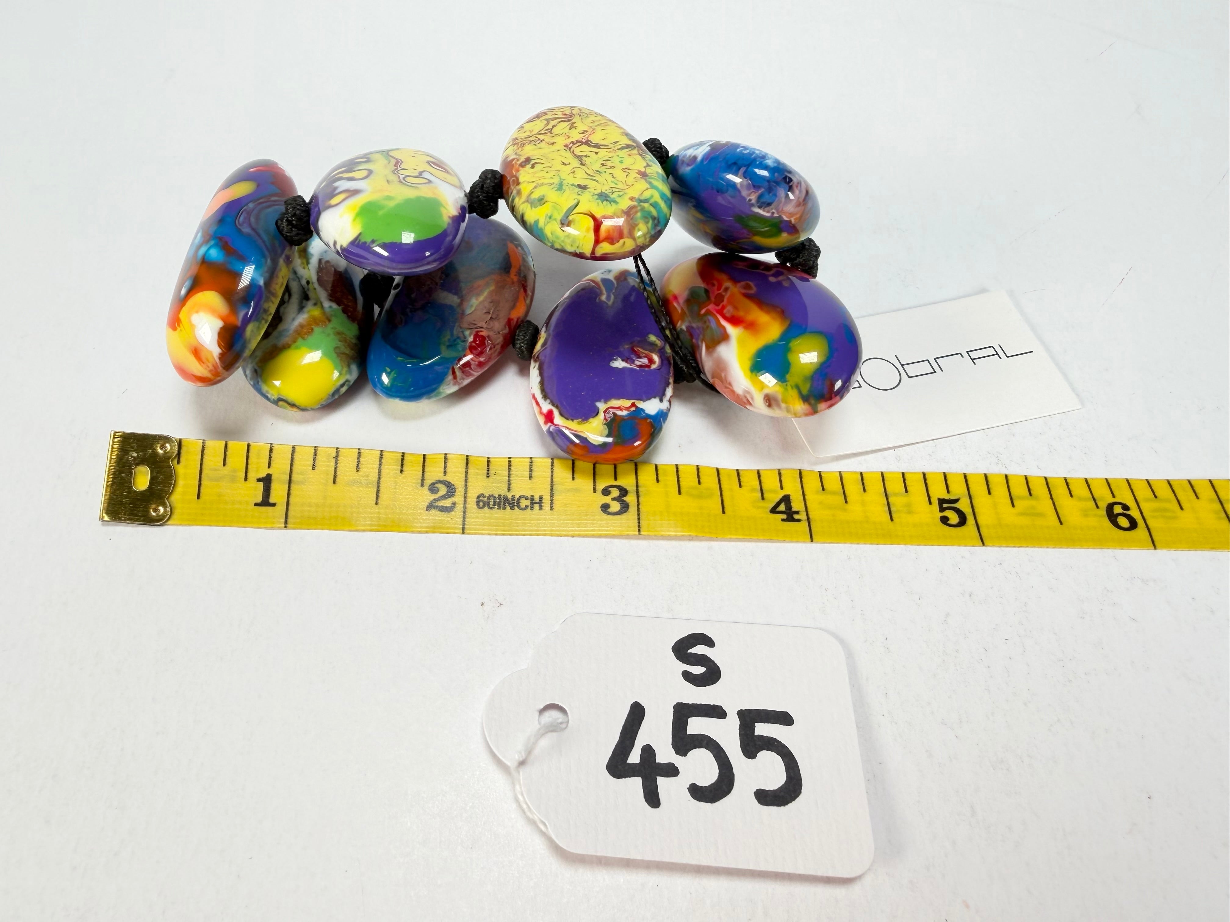 Sobral - Multi-Colour "Onda" Pollock Elasticated Resin Bracelet ( 005329 )